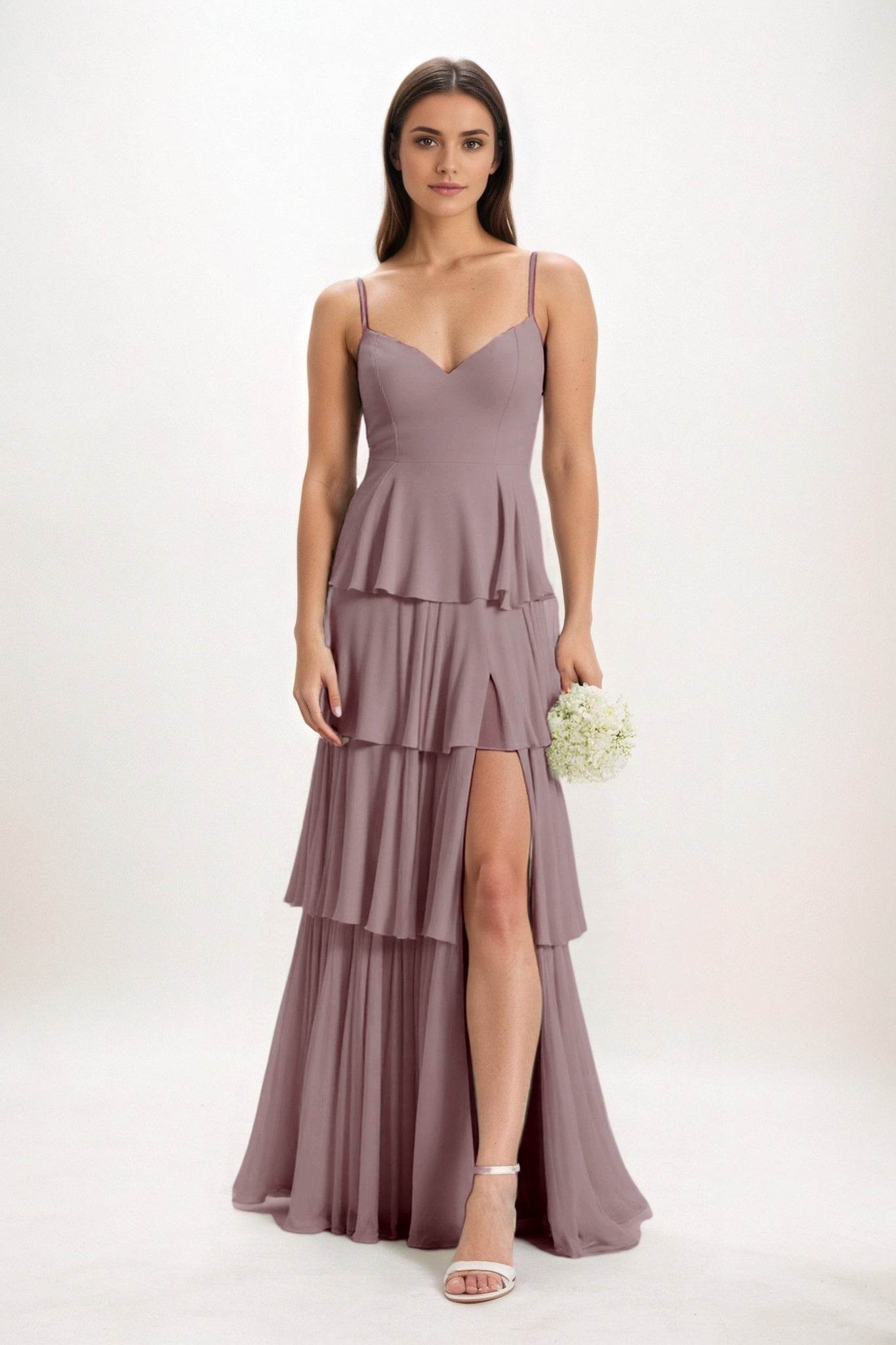 Ball Gown Maxi Chiffon Bridesmaid Dress CB0818 - COCOMELODY