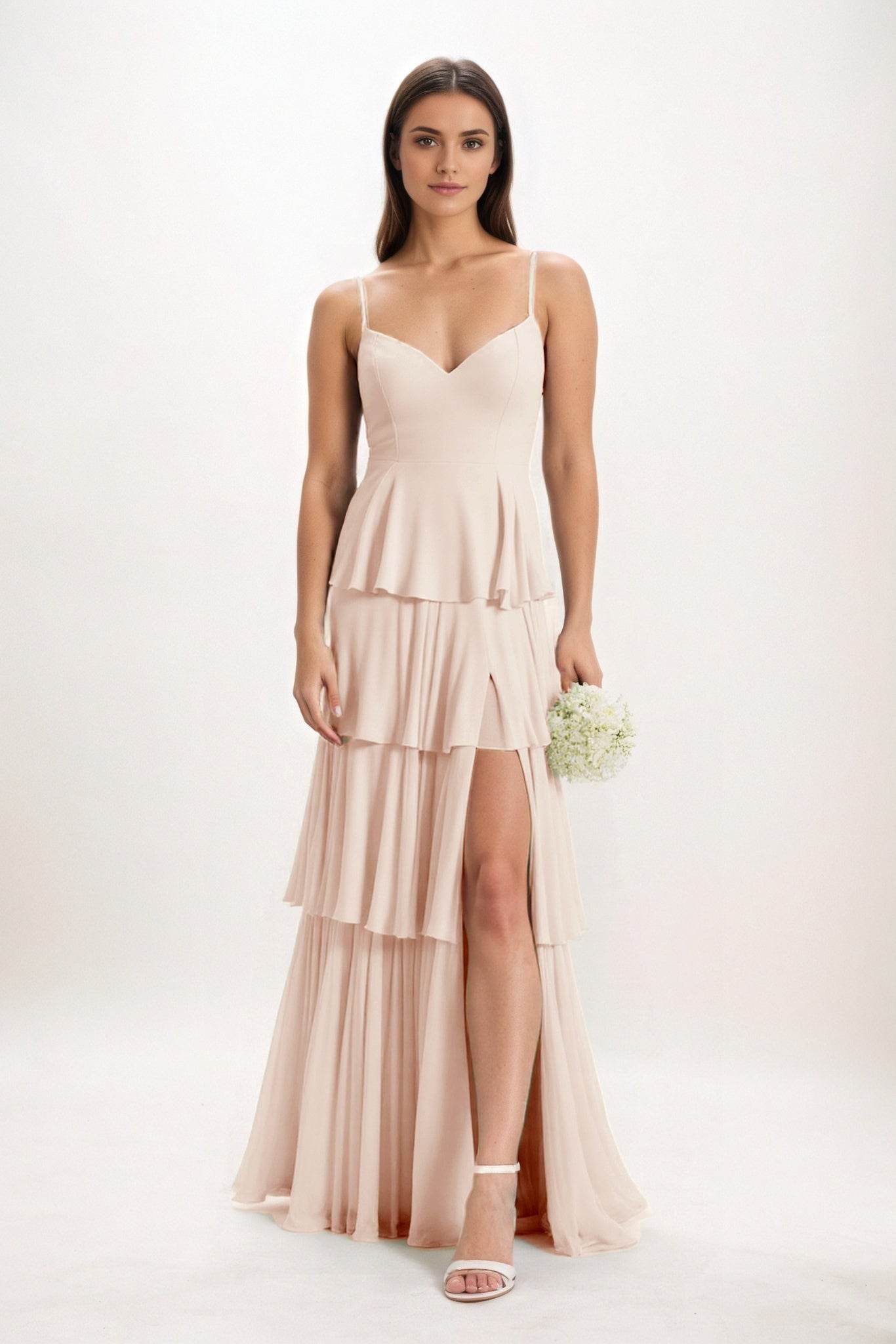 Ball Gown Maxi Chiffon Bridesmaid Dress CB0818 - COCOMELODY