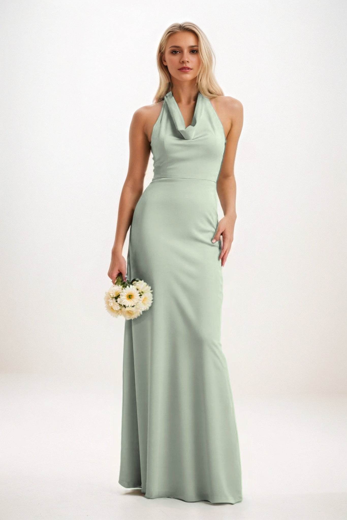 Sheath Elastic Cloth Mint Green Bridesmaid Dresses COCOMELODY CB0819, Agave Green Sheath Elastic Cloth Mint Green Bridesmaid Dresses COCOMELODY CB0819, Agave Green