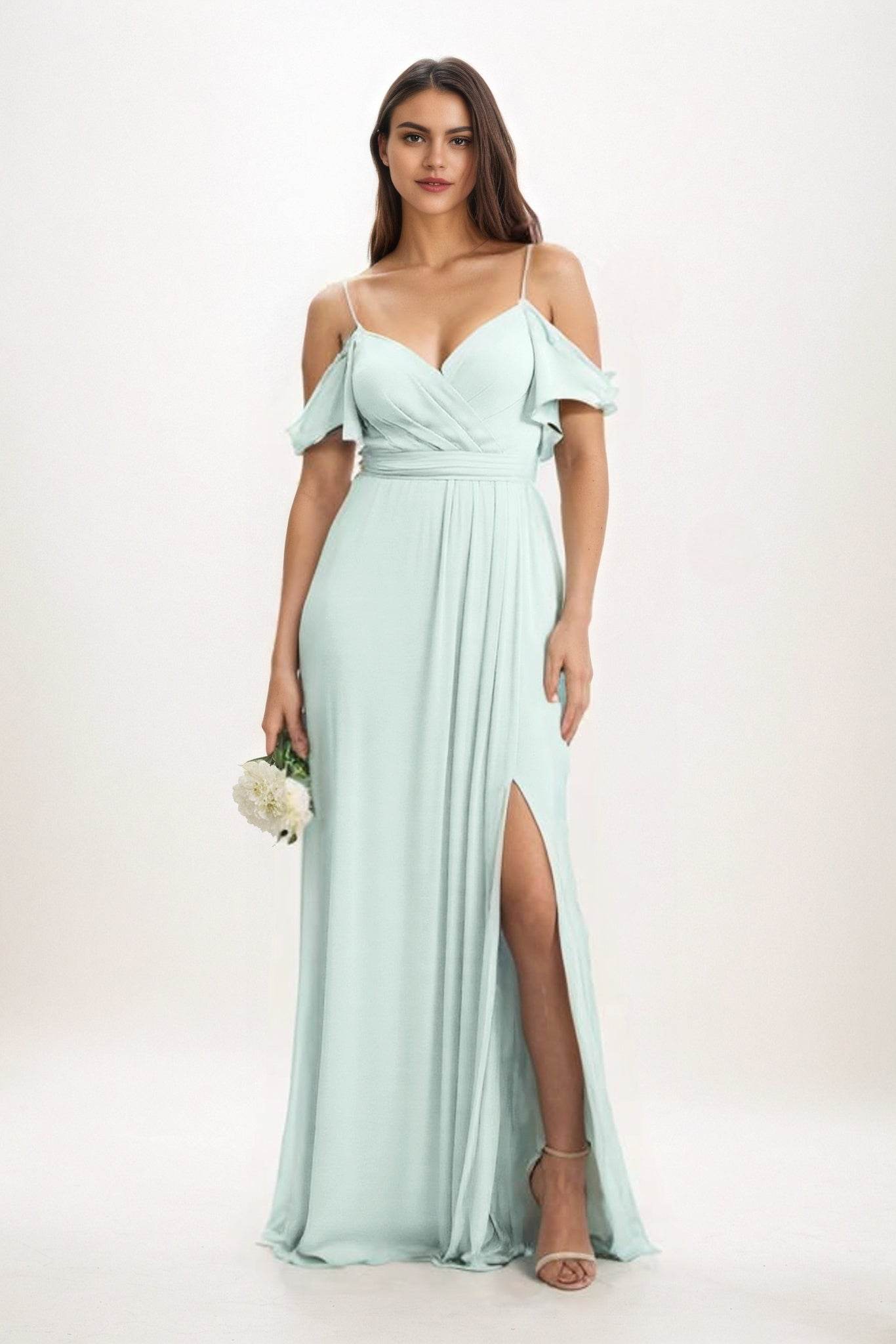 A-Line Maxi Chiffon Bridesmaid Dress CB0820 - COCOMELODY
