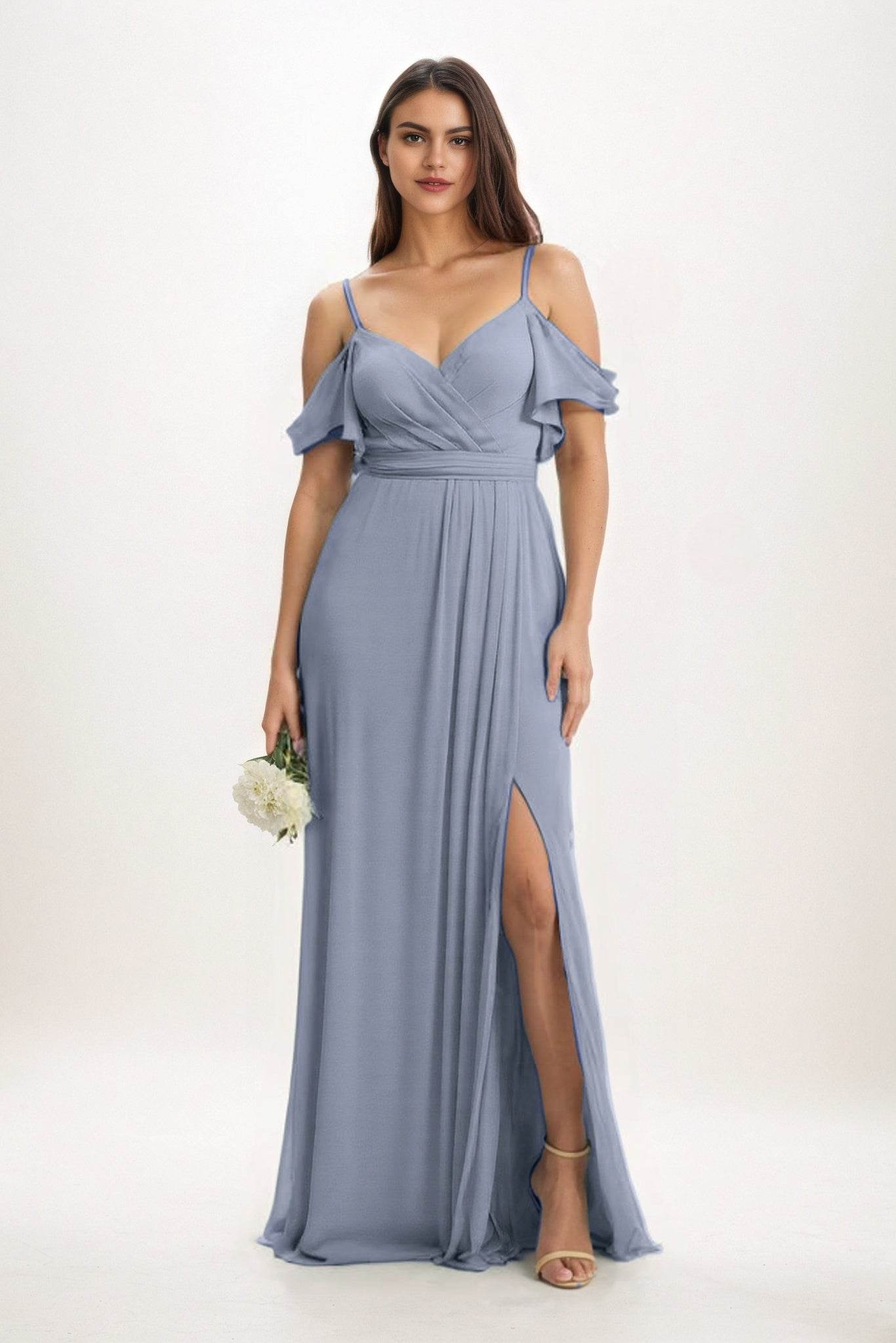 A-Line Maxi Chiffon Bridesmaid Dress CB0820 - COCOMELODY