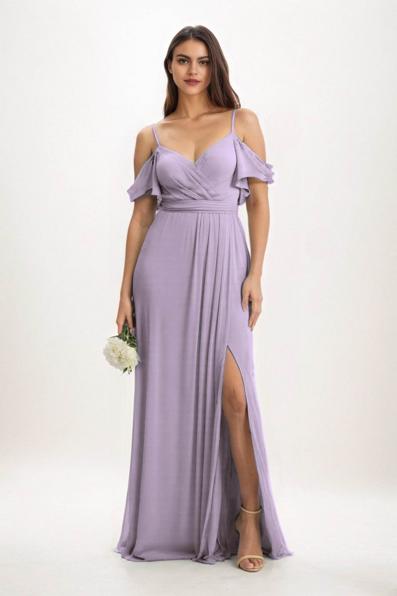 A-Line Maxi Chiffon Bridesmaid Dress CB0820 - COCOMELODY