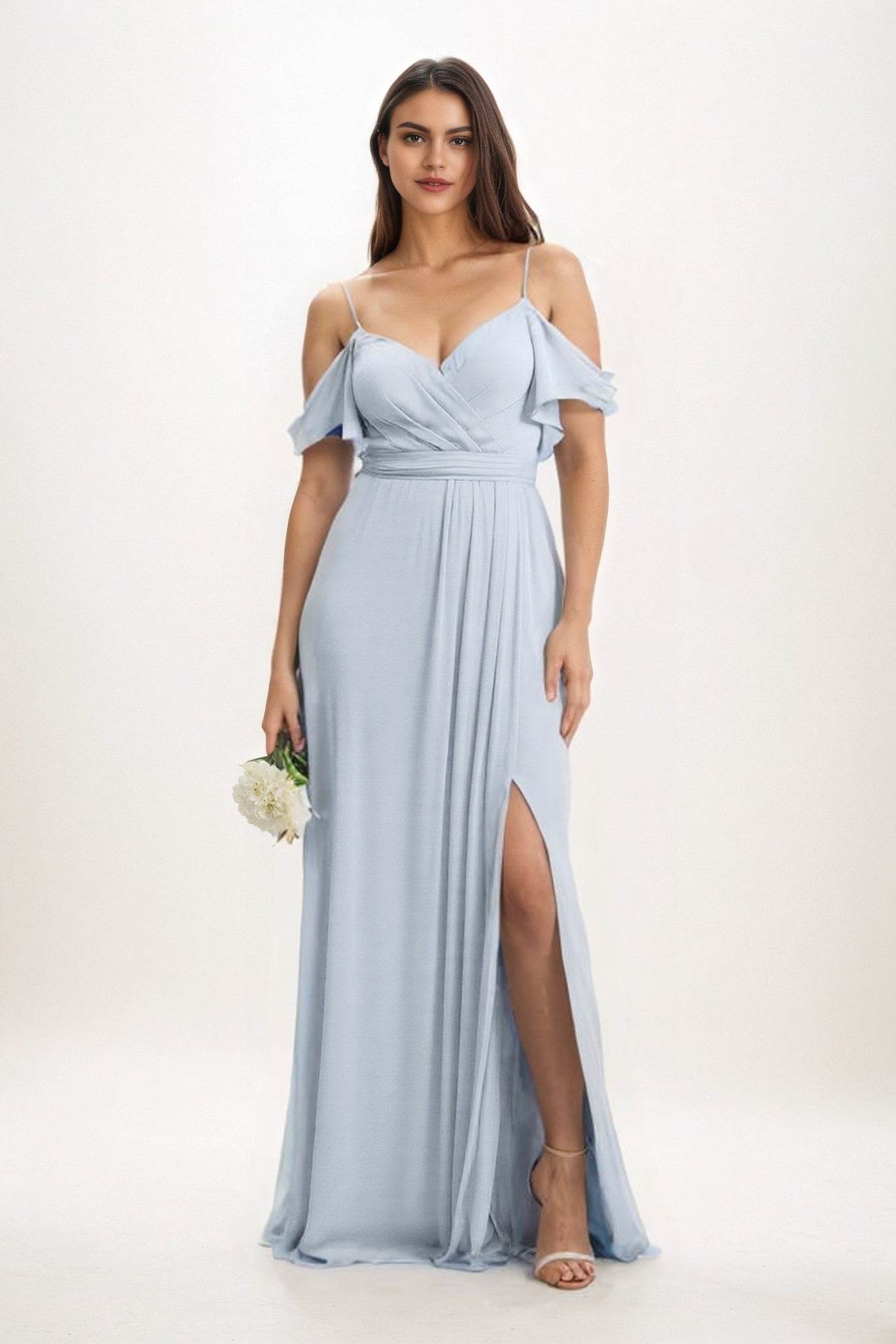 A-Line Maxi Chiffon Bridesmaid Dress CB0820 - COCOMELODY