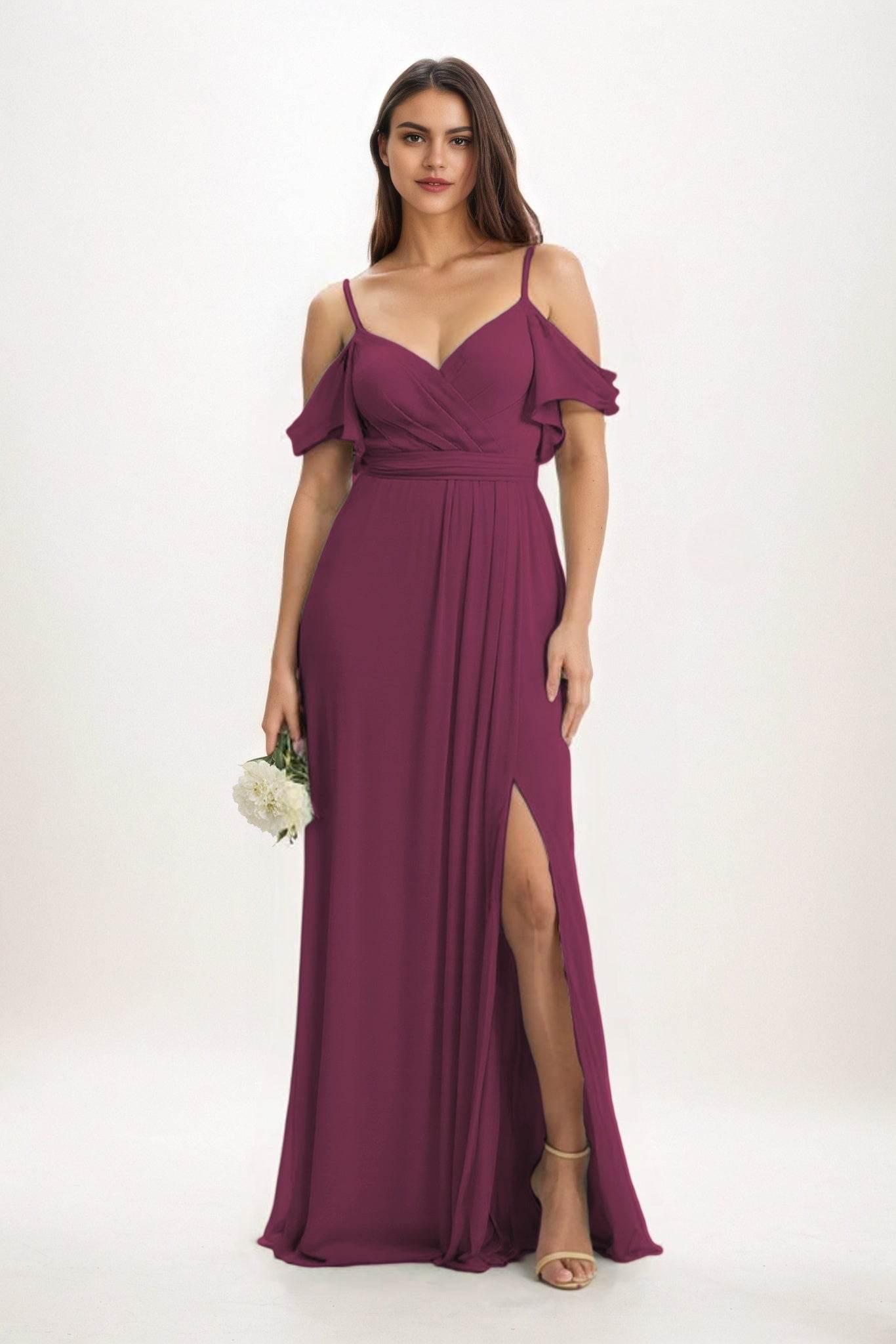 A-Line Maxi Chiffon Bridesmaid Dress CB0820 - COCOMELODY