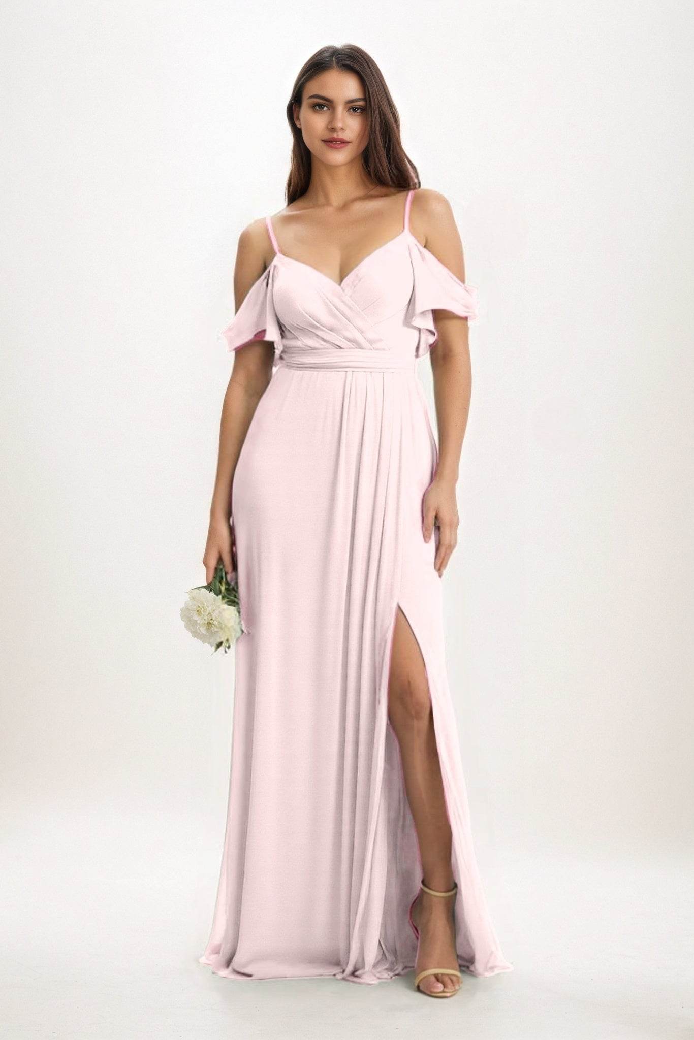 A-Line Maxi Chiffon Bridesmaid Dress CB0820 - COCOMELODY