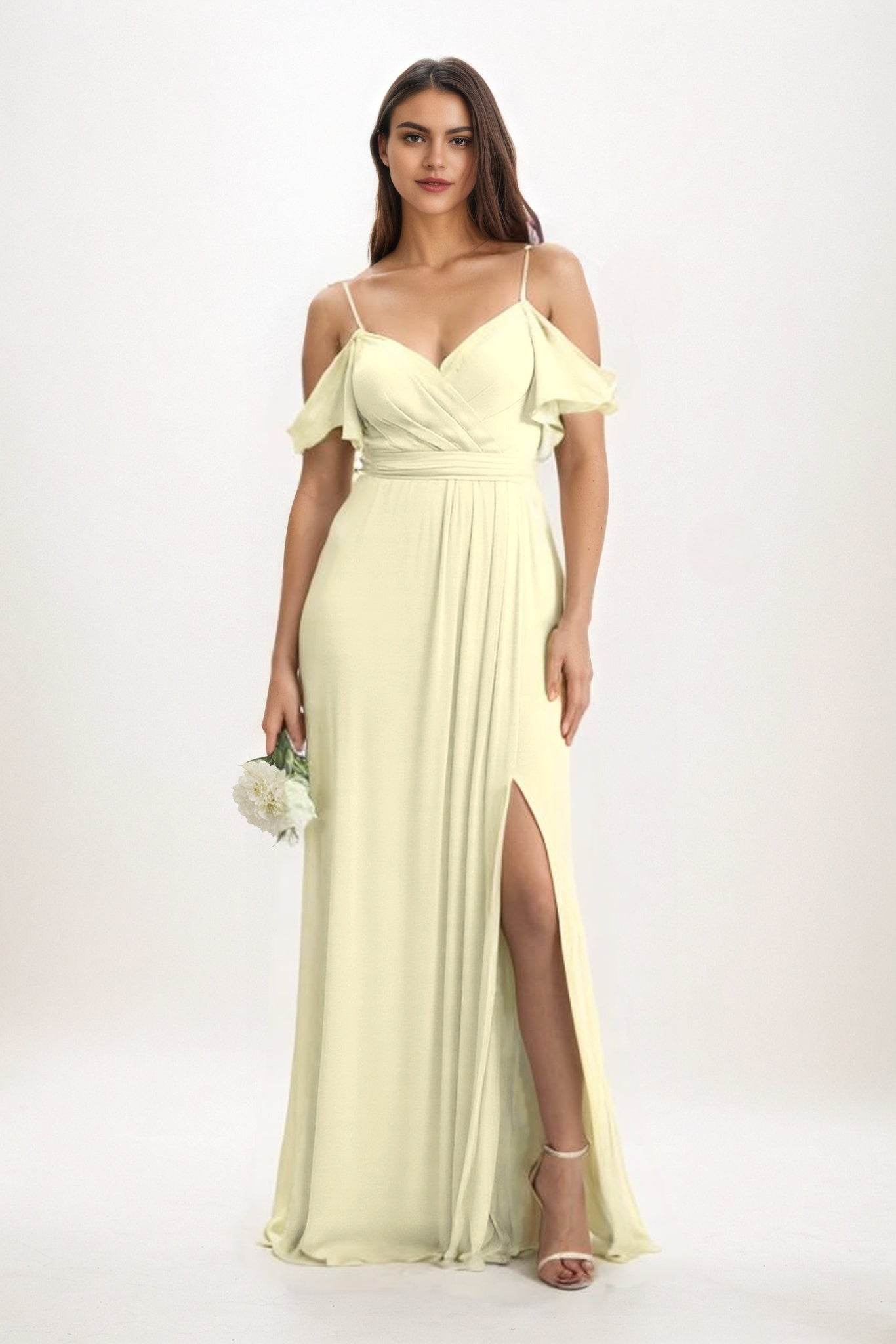A-Line Maxi Chiffon Bridesmaid Dress CB0820 - COCOMELODY
