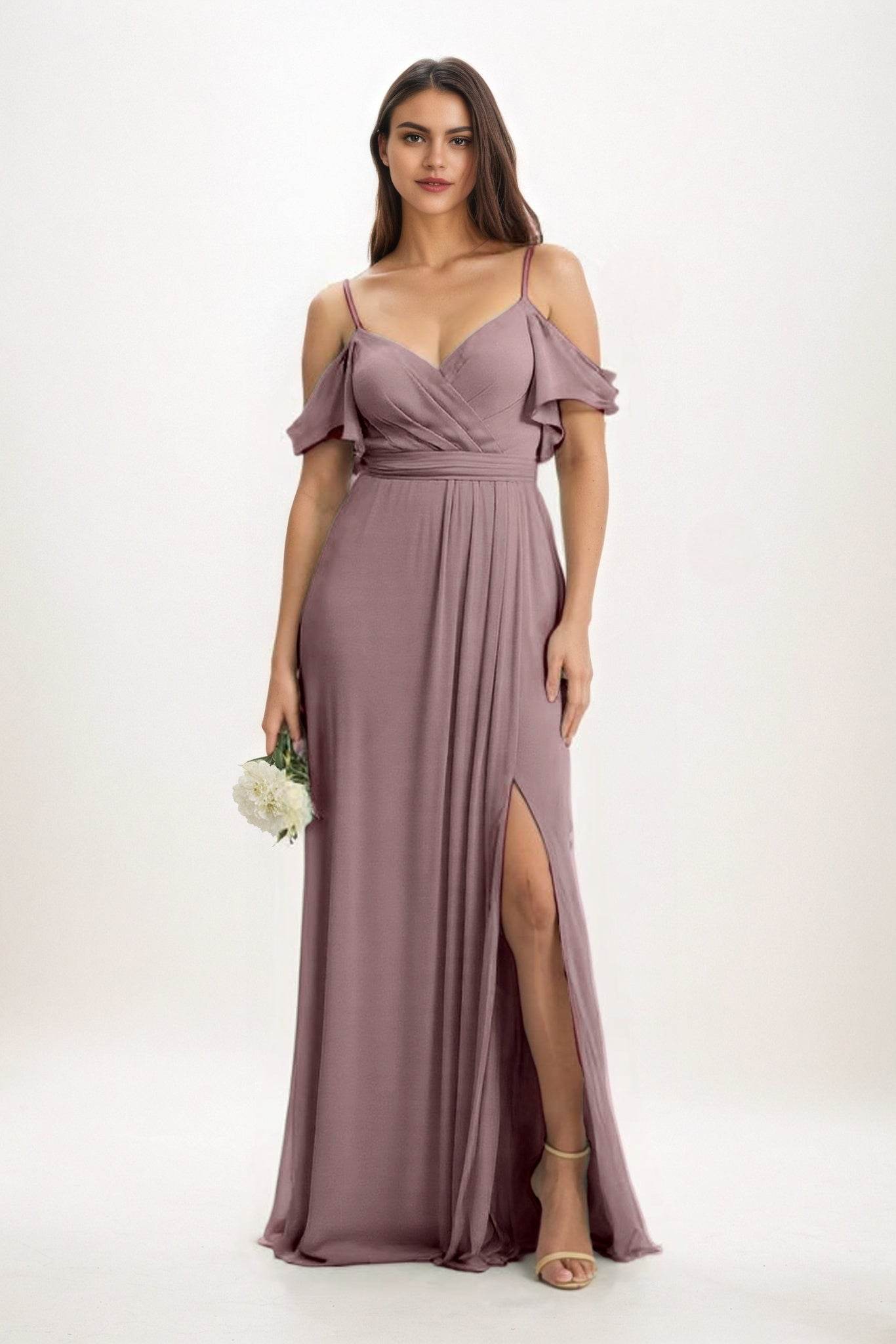 A-Line Maxi Chiffon Bridesmaid Dress CB0820 - COCOMELODY