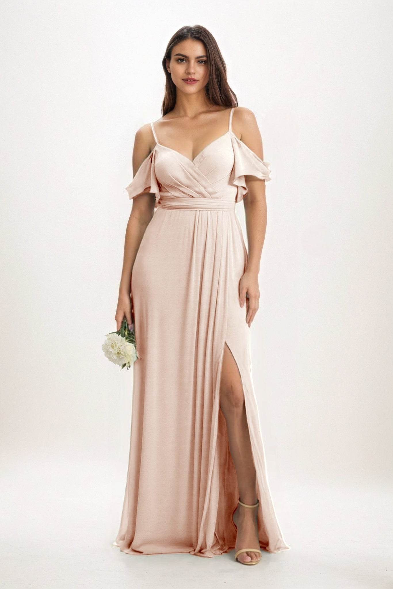 A-Line Maxi Chiffon Bridesmaid Dress CB0820 - COCOMELODY