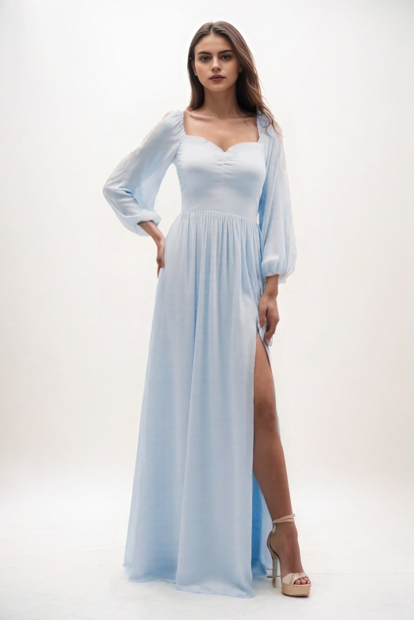 A-Line Maxi Chiffon Bridesmaid Dress CB0821