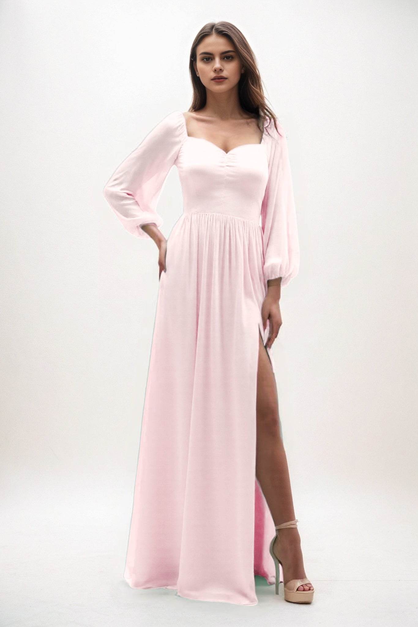 A-Line Maxi Chiffon Bridesmaid Dress CB0821 - COCOMELODY