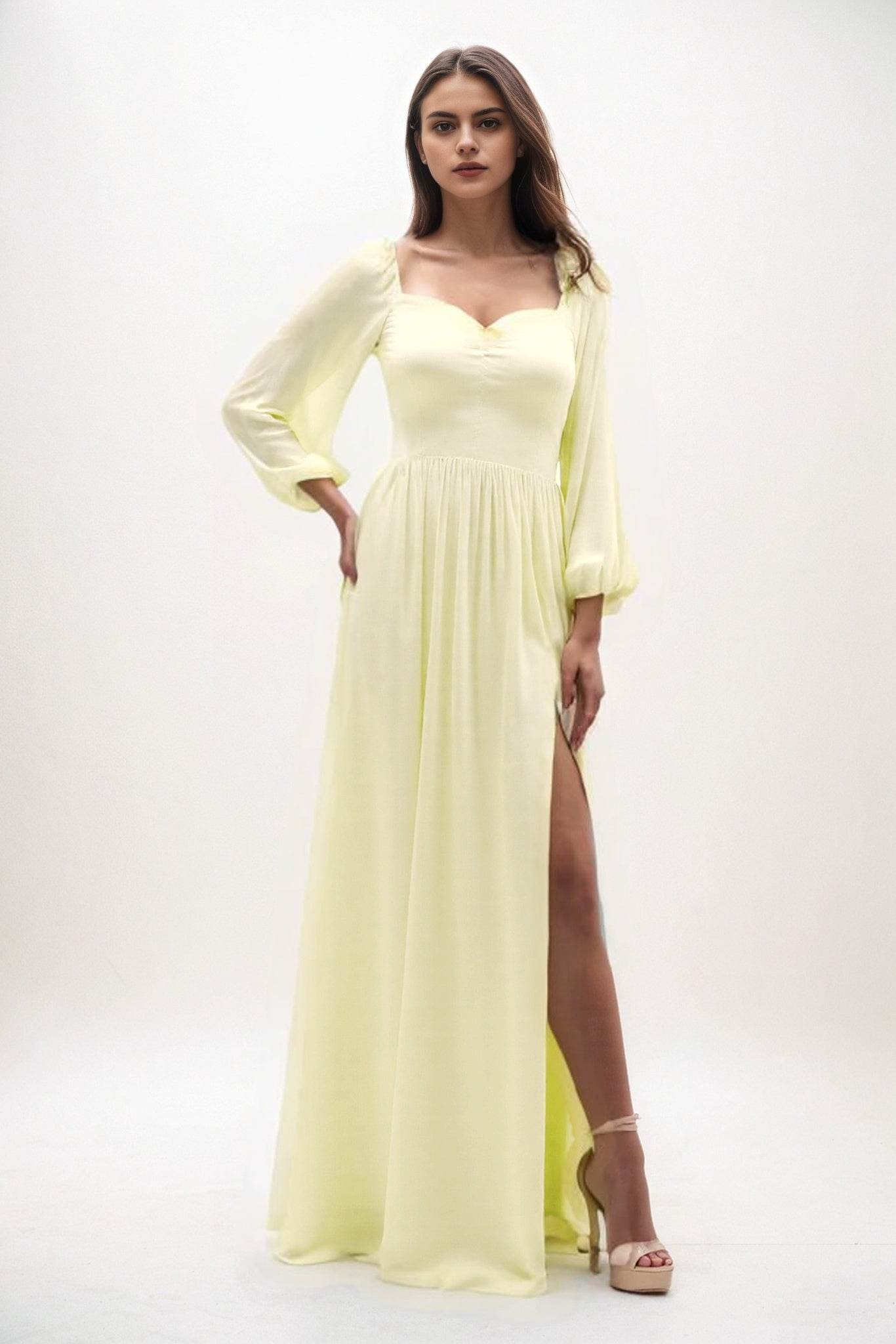 A-Line Maxi Chiffon Bridesmaid Dress CB0821 - COCOMELODY