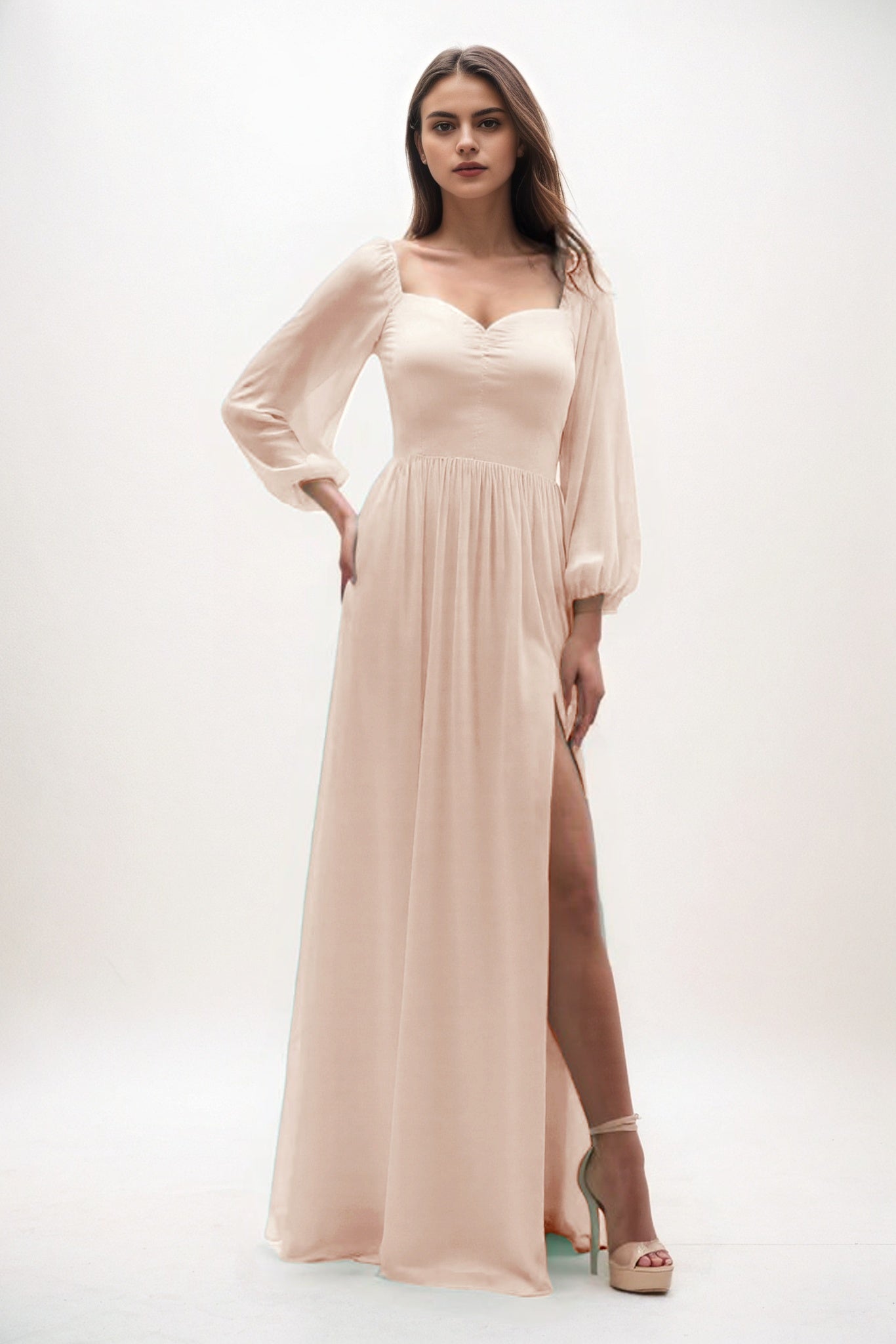 A-Line Maxi Chiffon Bridesmaid Dress CB0821