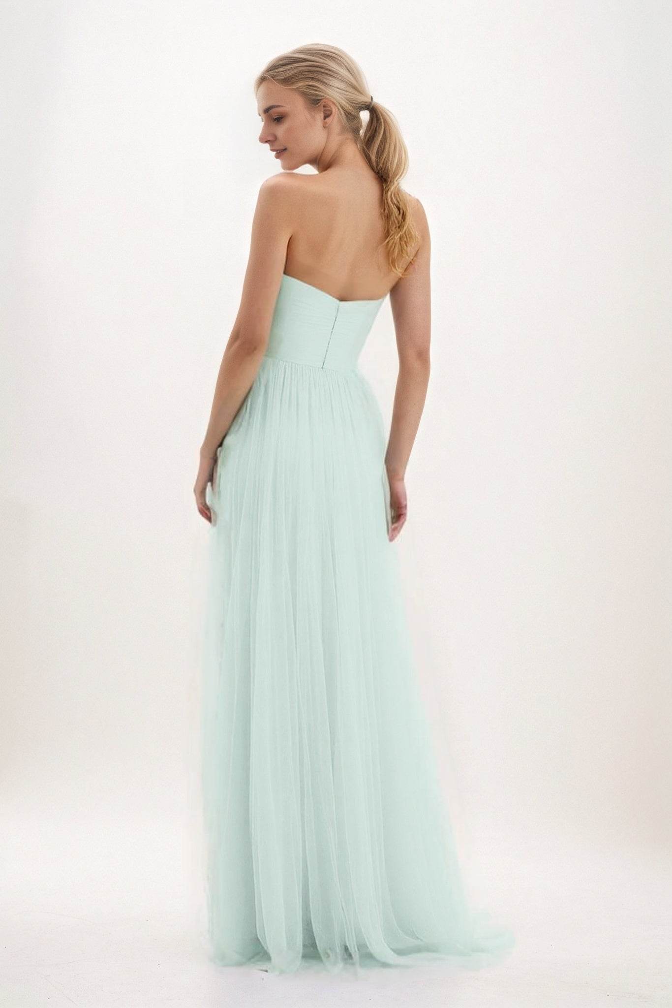 A-Line Maxi Tulle Bridesmaid Dress CB0822 - COCOMELODY