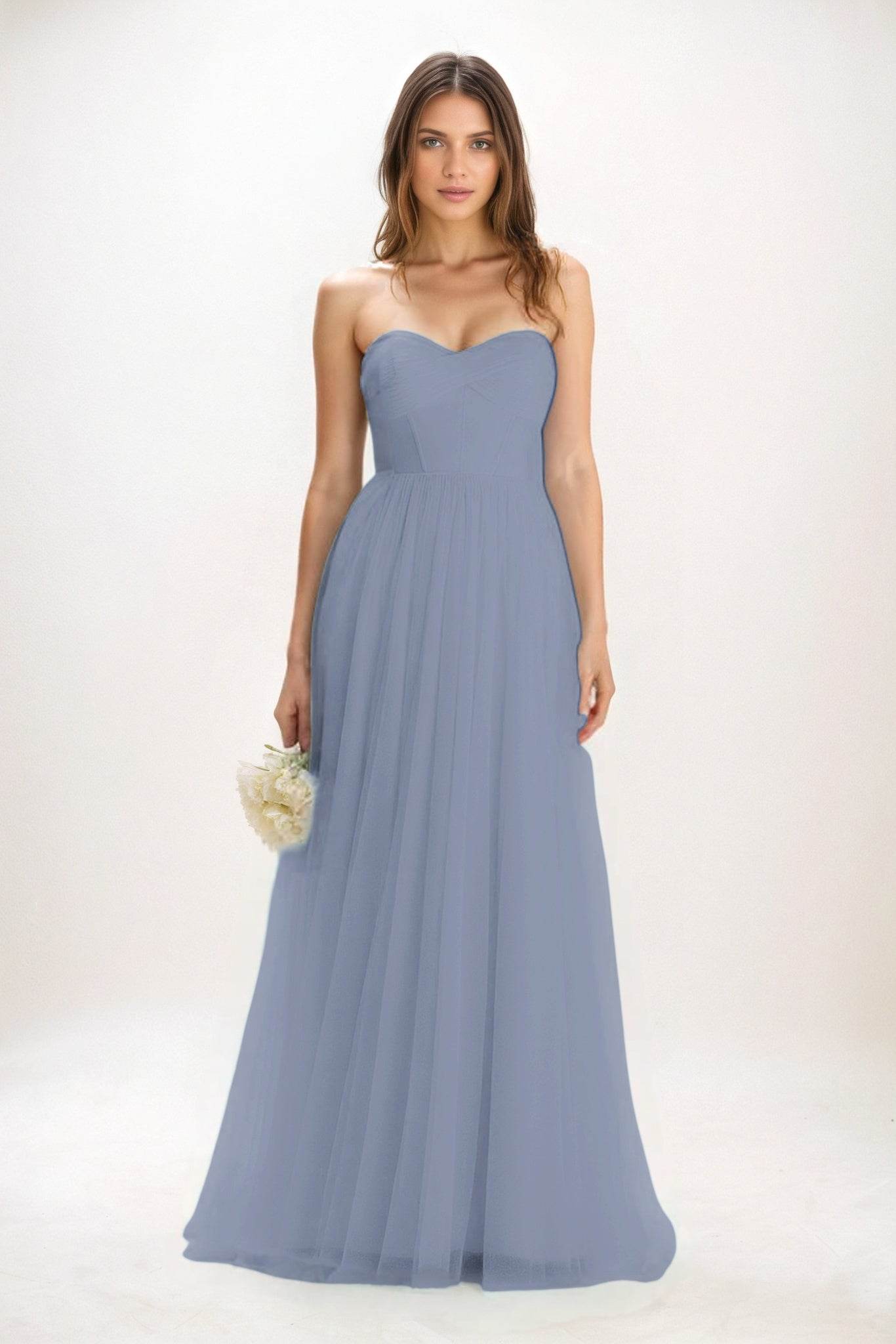 A-Line Maxi Tulle Bridesmaid Dress CB0822 - COCOMELODY