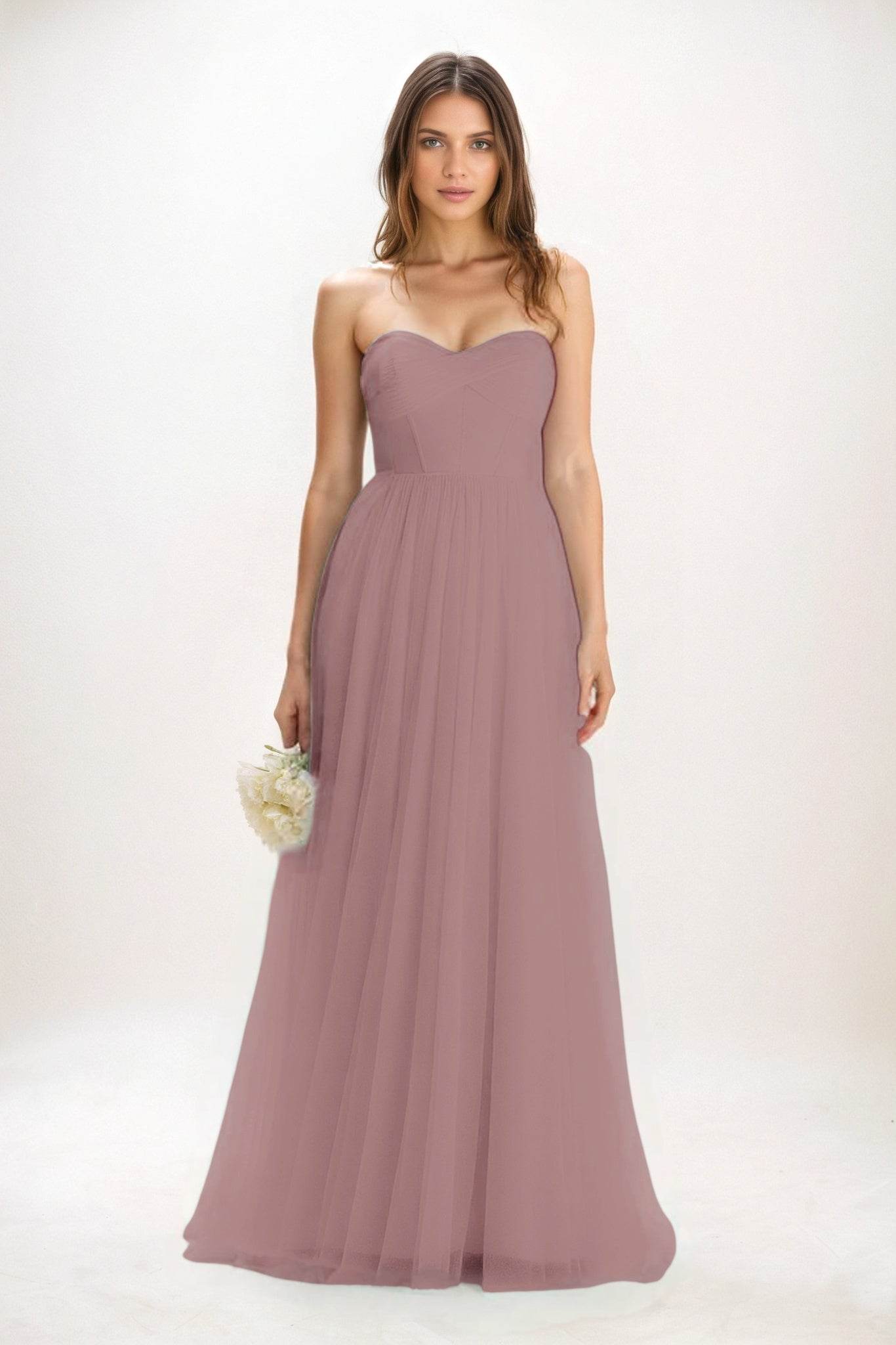 A-Line Maxi Tulle Bridesmaid Dress CB0822 - COCOMELODY