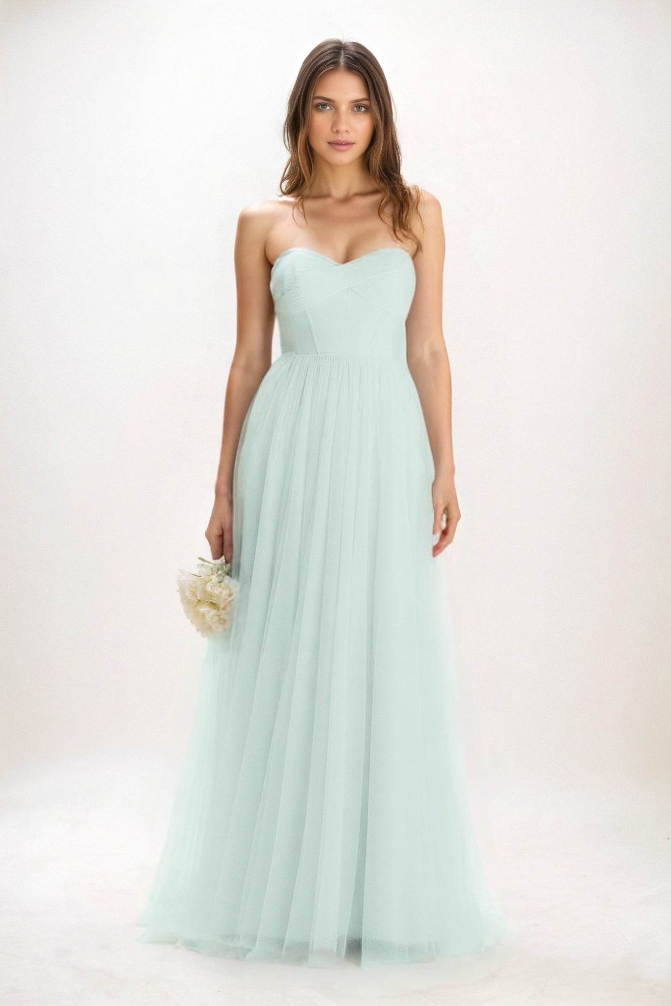 A-Line Maxi Tulle Bridesmaid Dress CB0822 - COCOMELODY