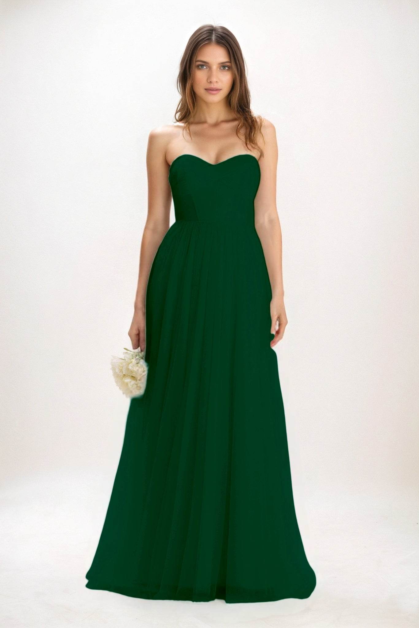 A-Line Maxi Tulle Bridesmaid Dress CB0822 - COCOMELODY