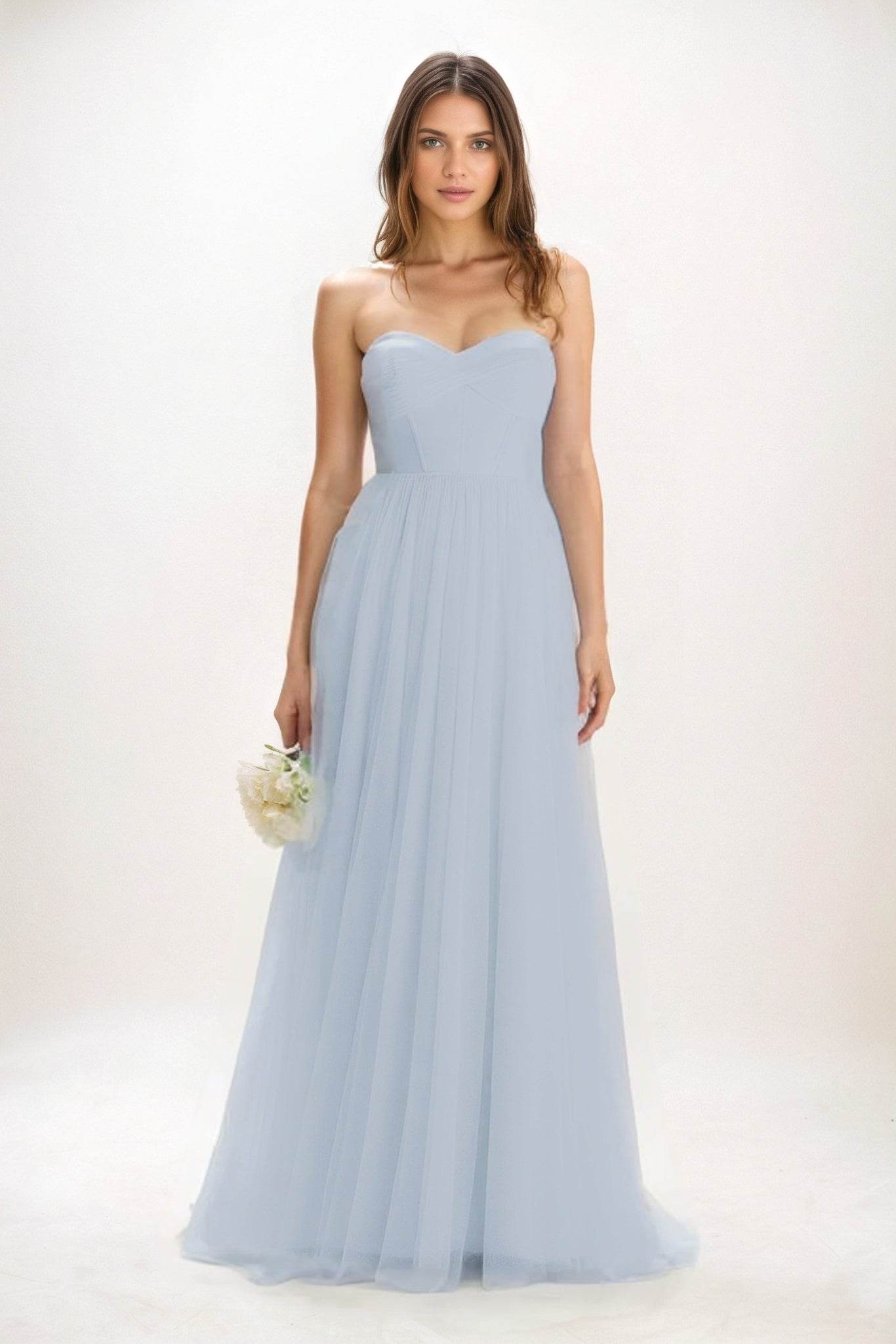 A-Line Maxi Tulle Bridesmaid Dress CB0822 - COCOMELODY