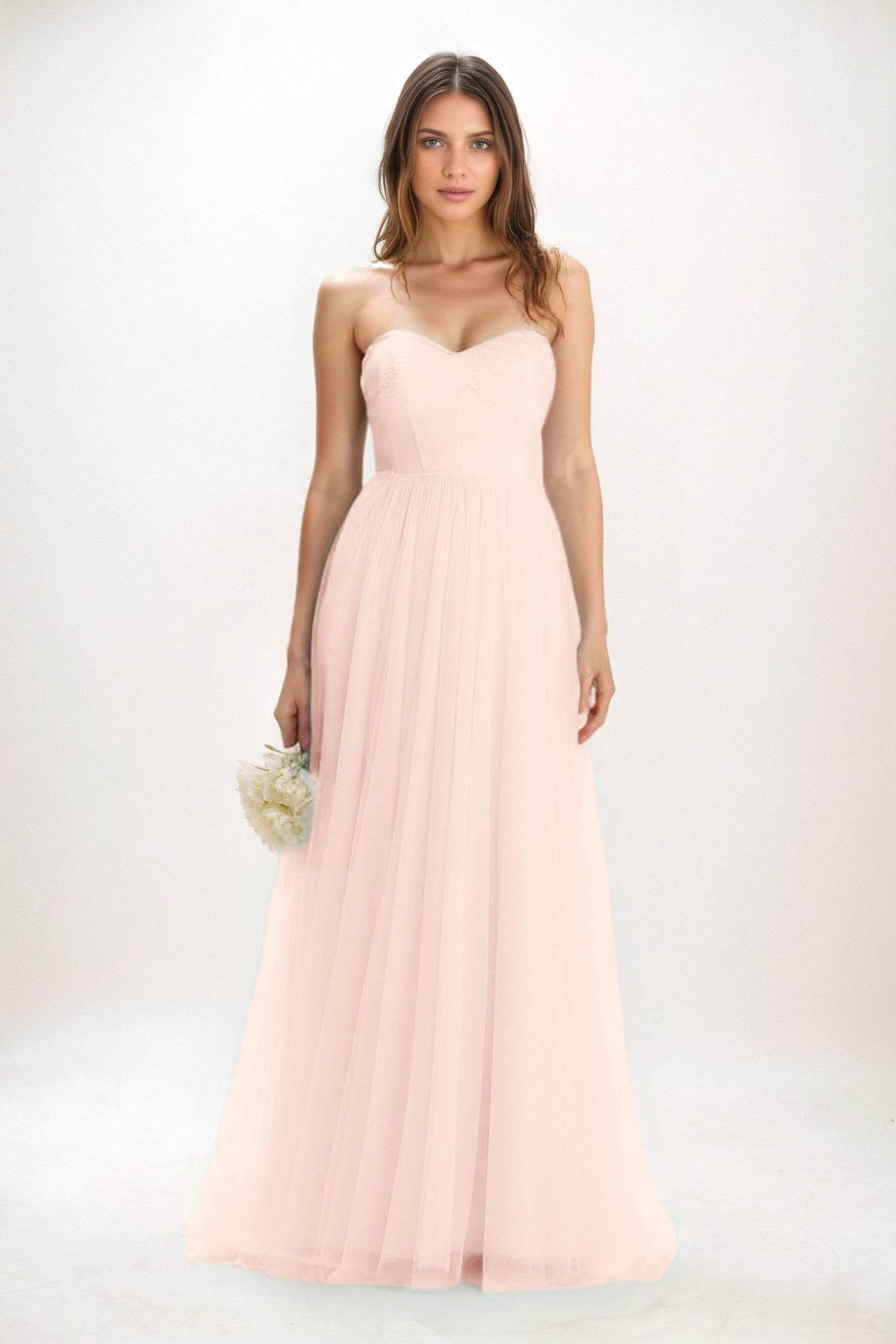 A-Line Maxi Tulle Bridesmaid Dress CB0822 - COCOMELODY