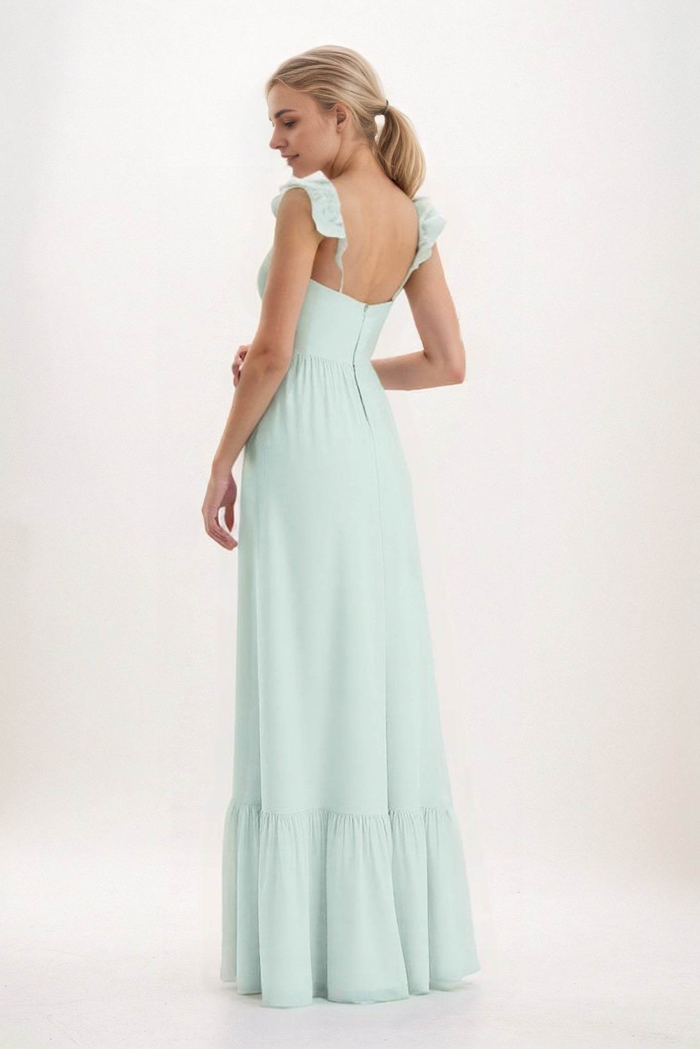 A-Line Maxi Chiffon Bridesmaid Dress CB0823 - COCOMELODY