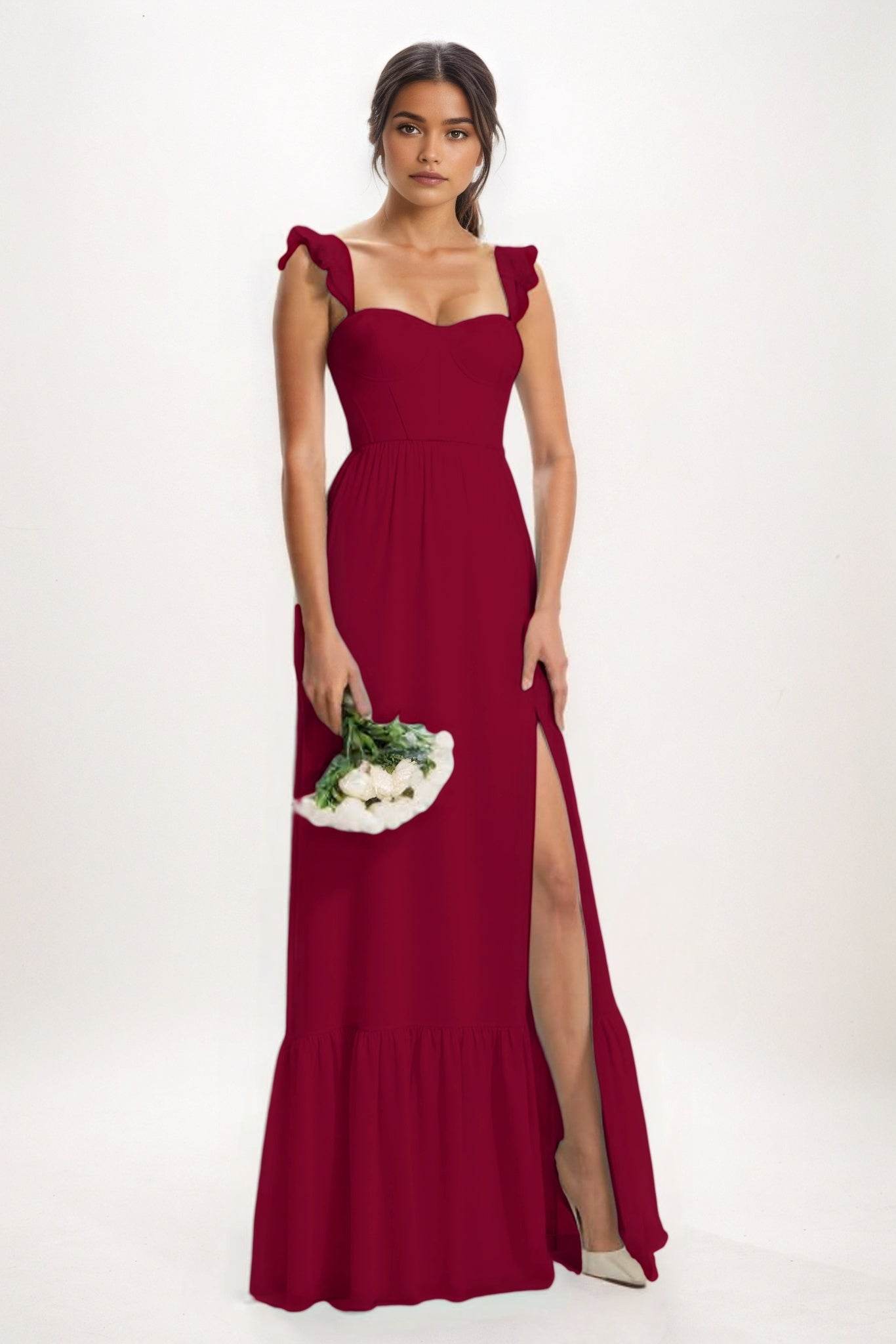 A-Line Maxi Chiffon Bridesmaid Dress CB0823 - COCOMELODY