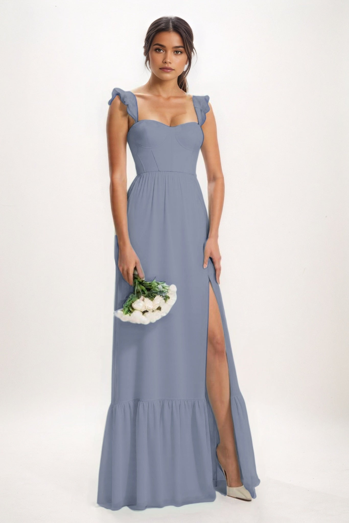 A-Line Maxi Chiffon Bridesmaid Dress CB0823