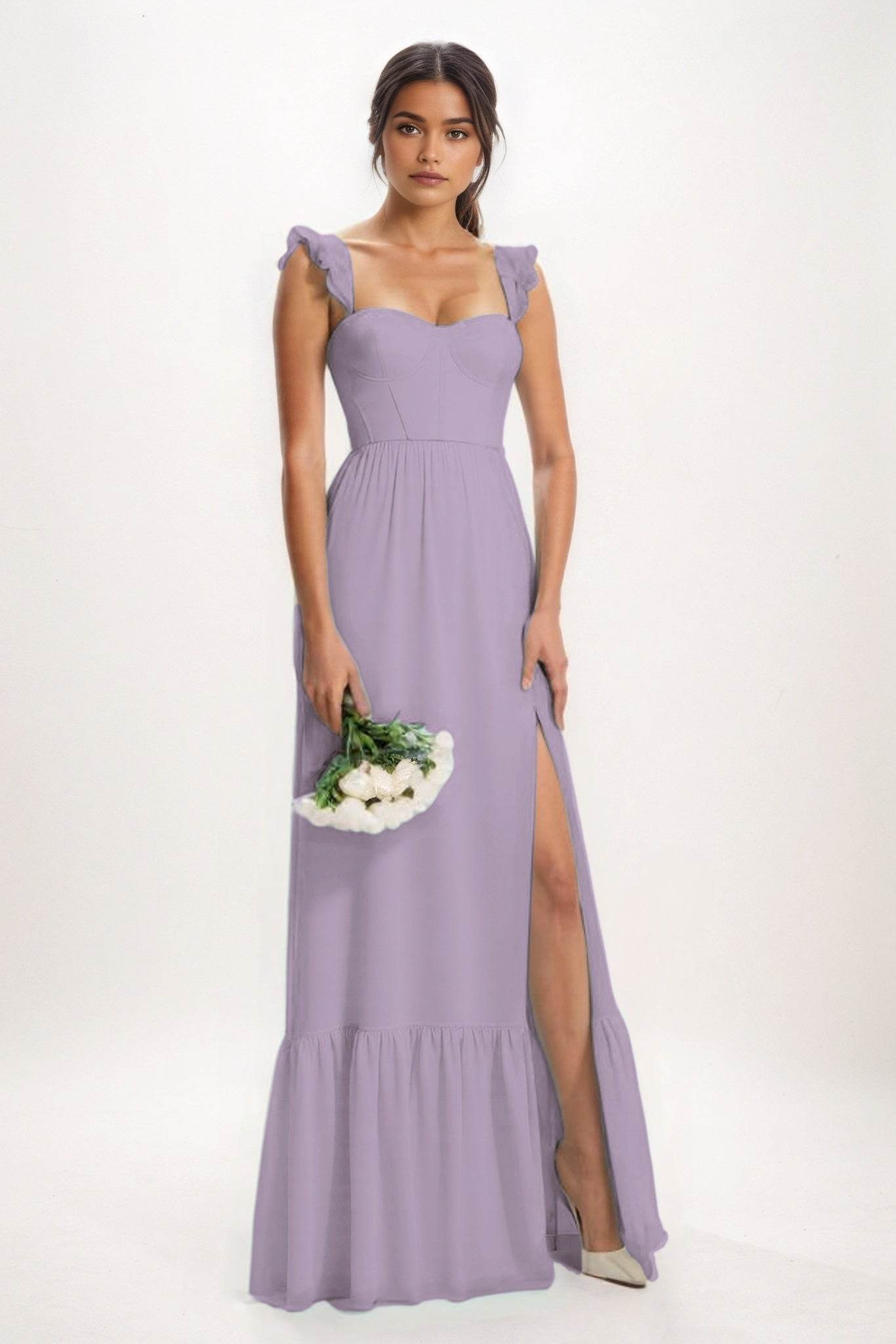 A-Line Maxi Chiffon Bridesmaid Dress CB0823 - COCOMELODY