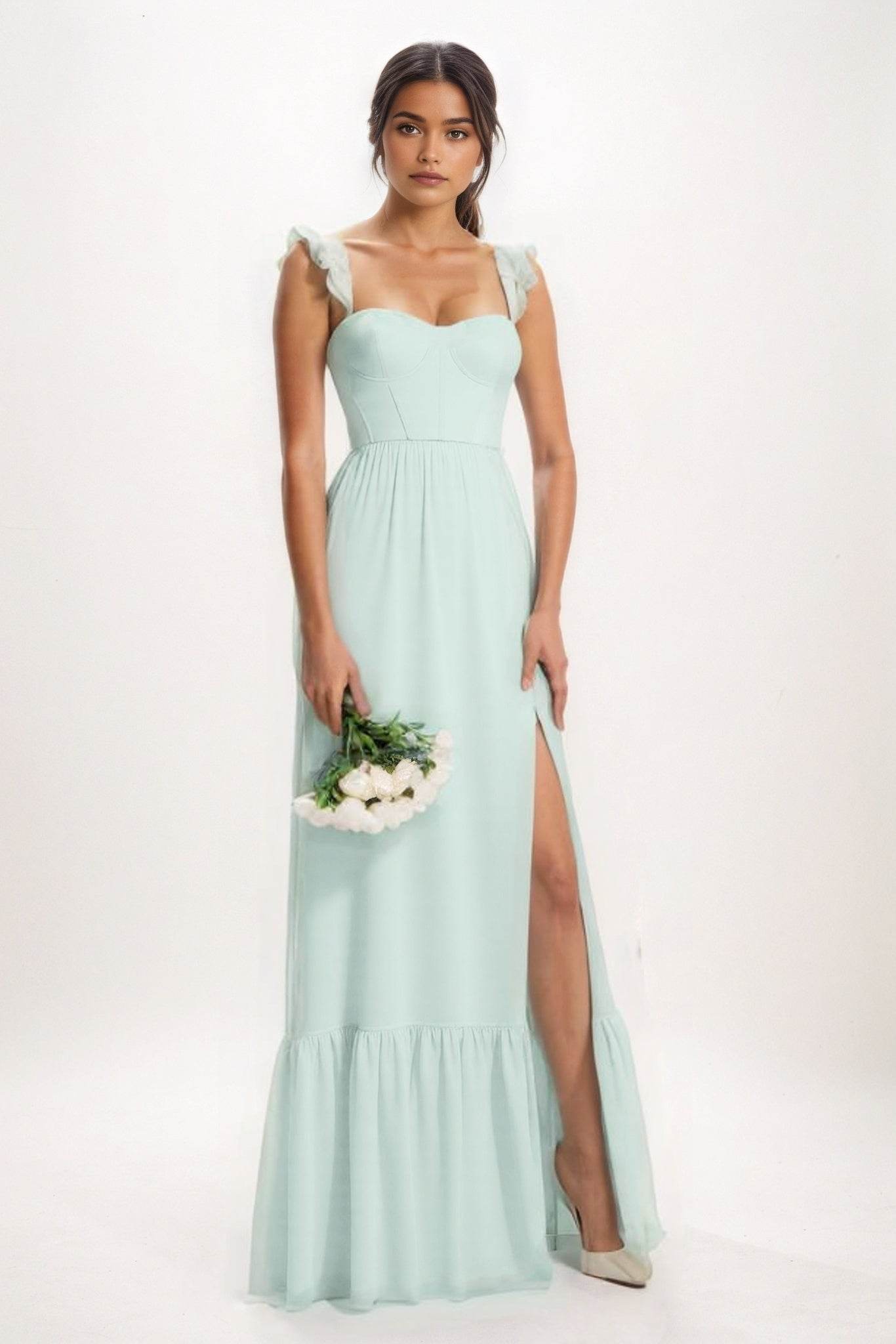 A-Line Maxi Chiffon Bridesmaid Dress CB0823 - COCOMELODY