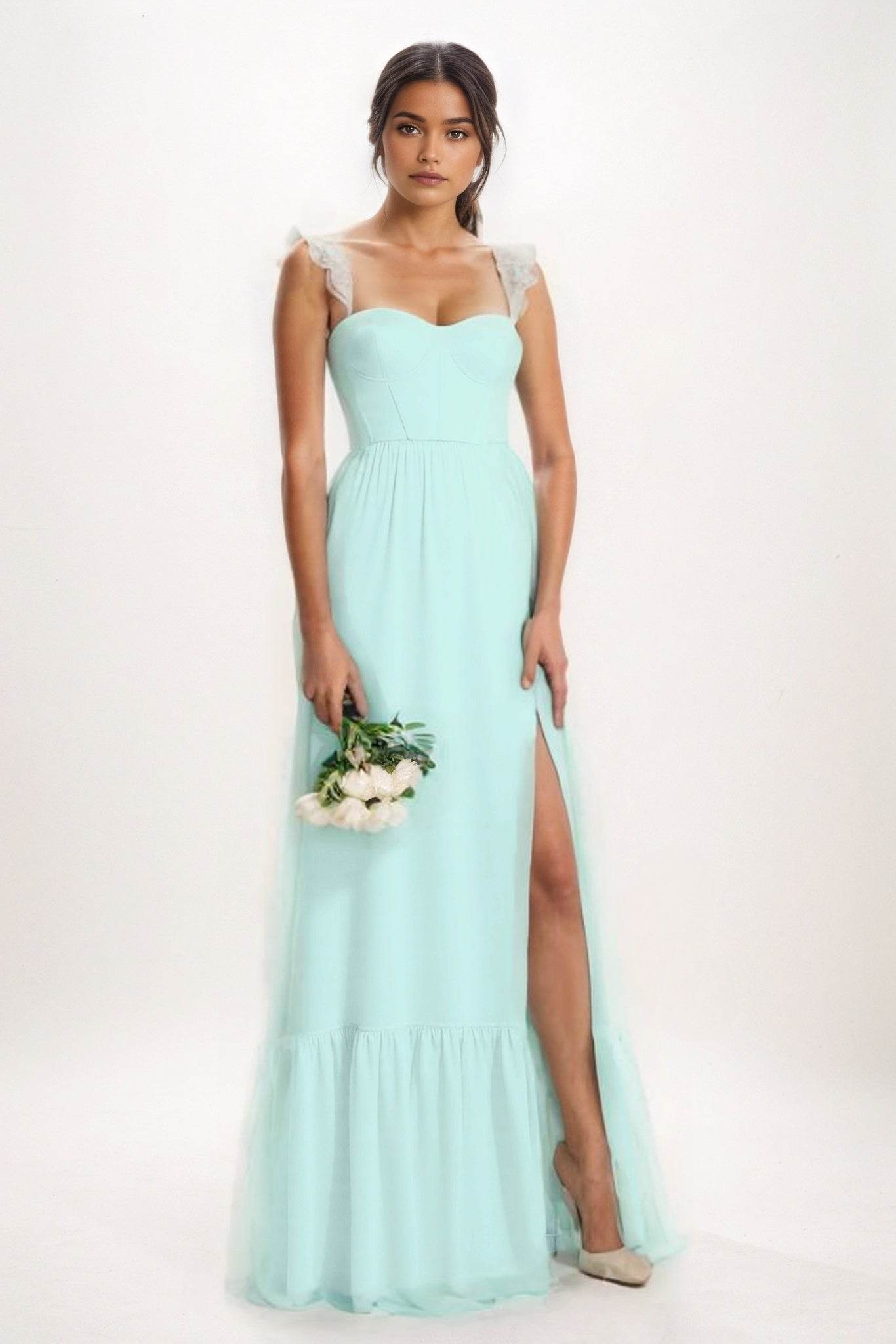 A-Line Maxi Chiffon Bridesmaid Dress CB0823 - COCOMELODY