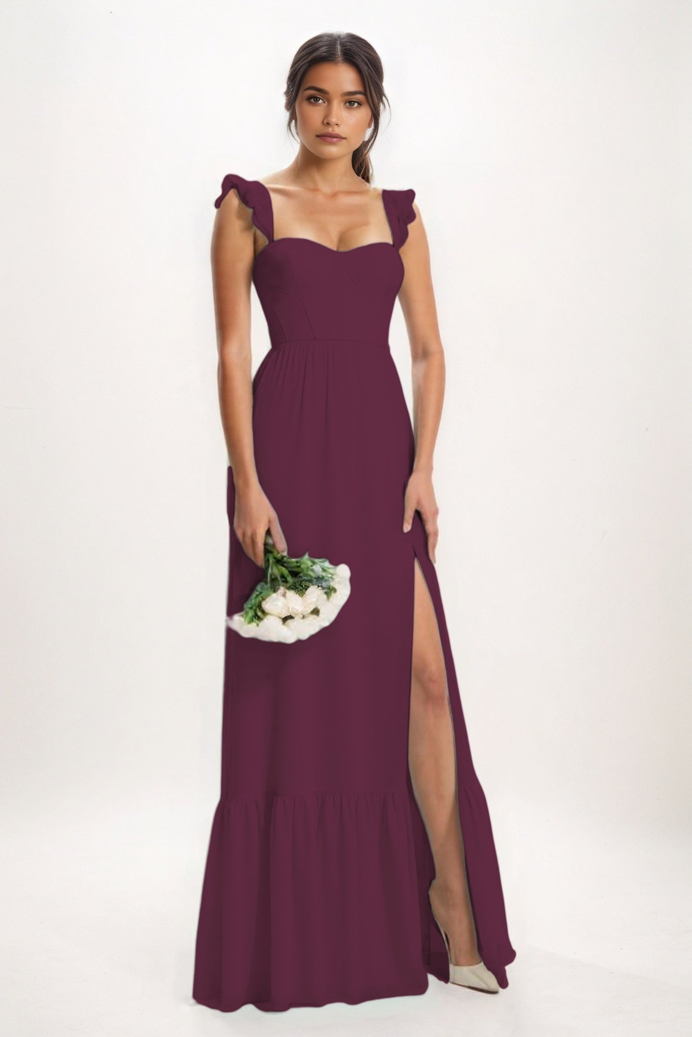 A-Line Maxi Chiffon Bridesmaid Dress CB0823
