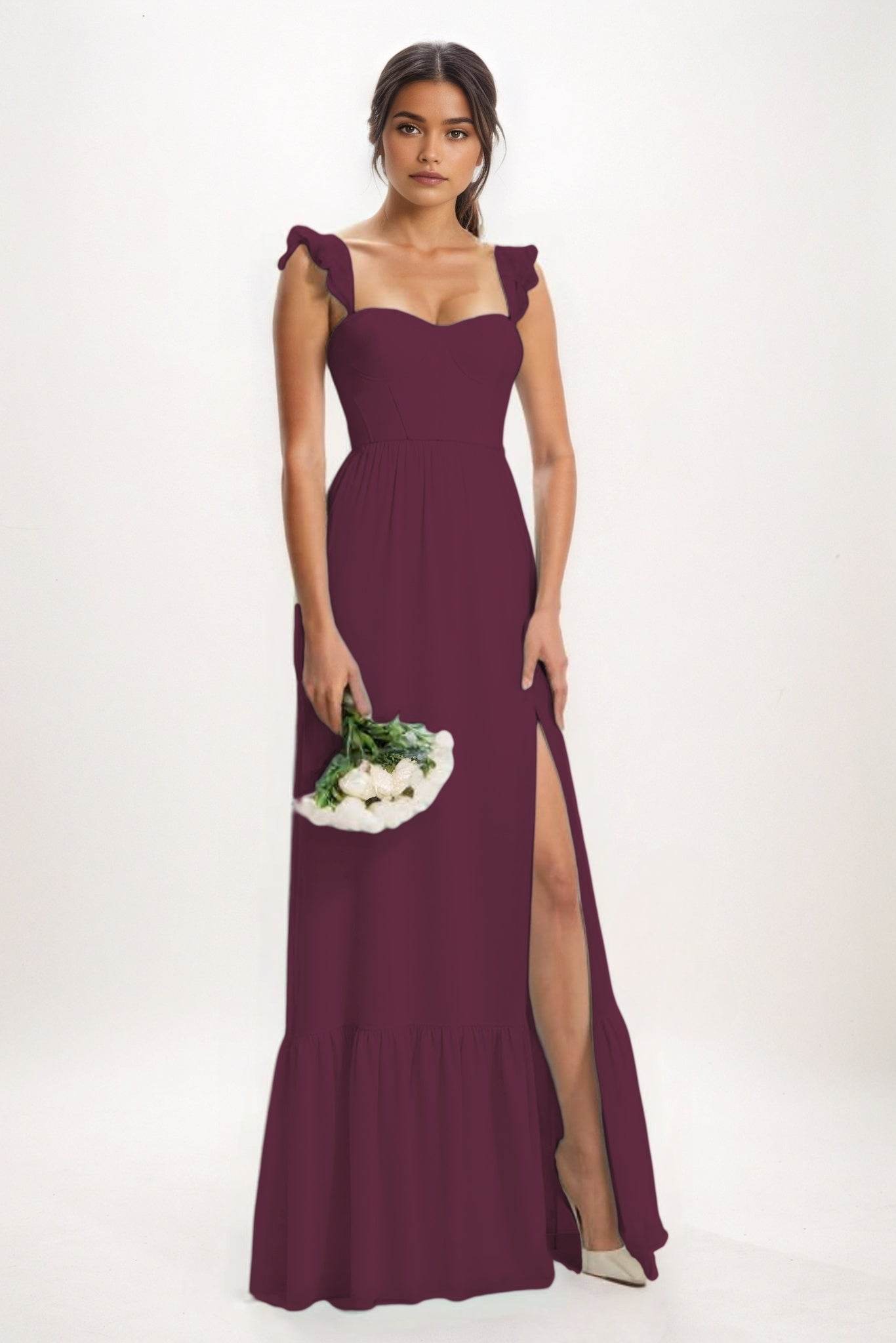 A-Line Maxi Chiffon Bridesmaid Dress CB0823 - COCOMELODY