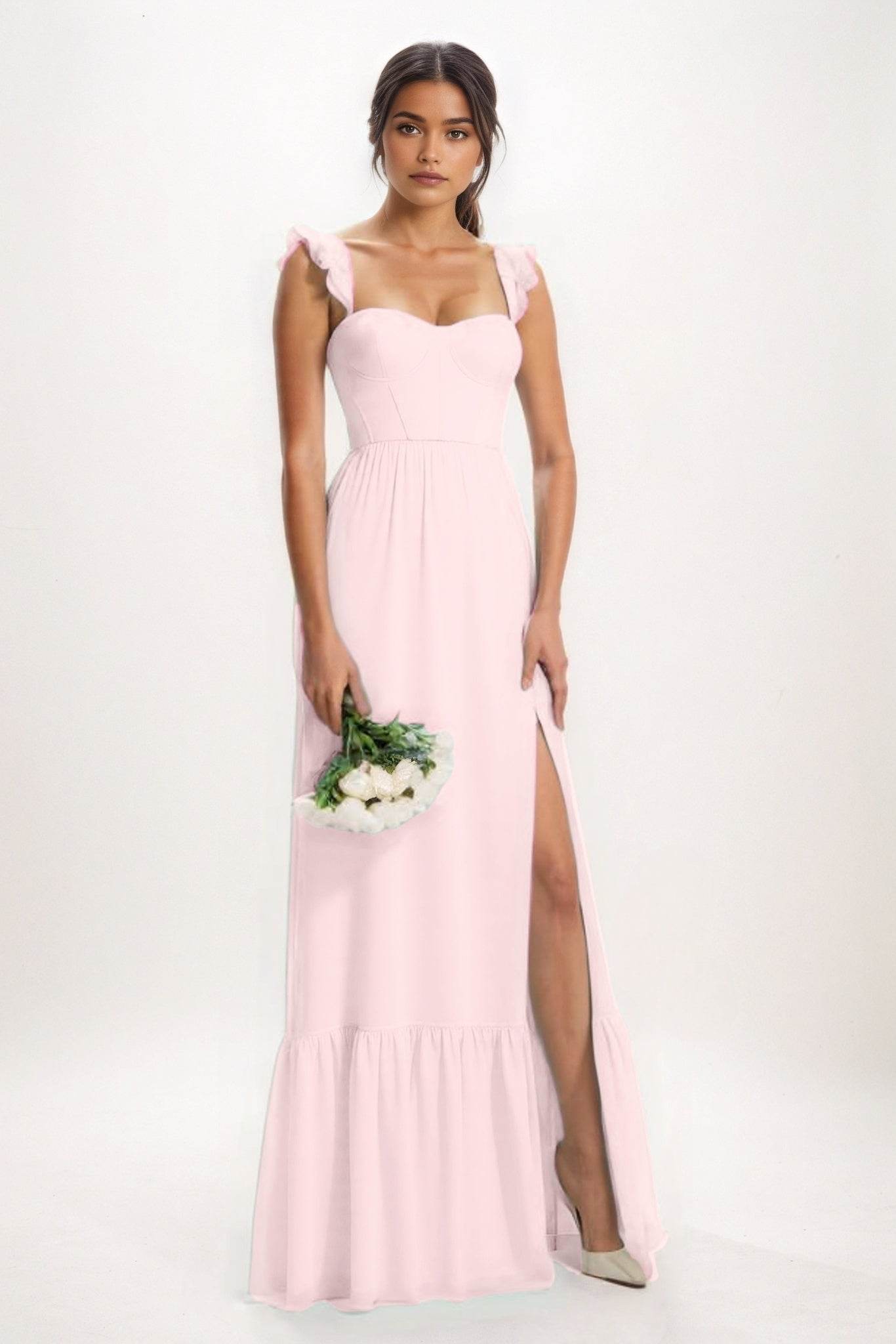 A-Line Maxi Chiffon Bridesmaid Dress CB0823 - COCOMELODY