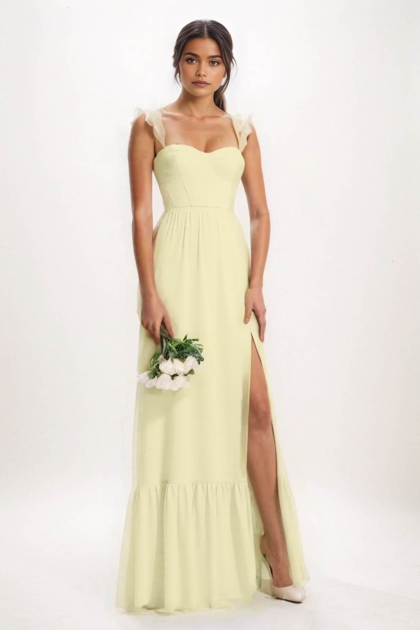 A-Line Maxi Chiffon Bridesmaid Dress CB0823 - COCOMELODY