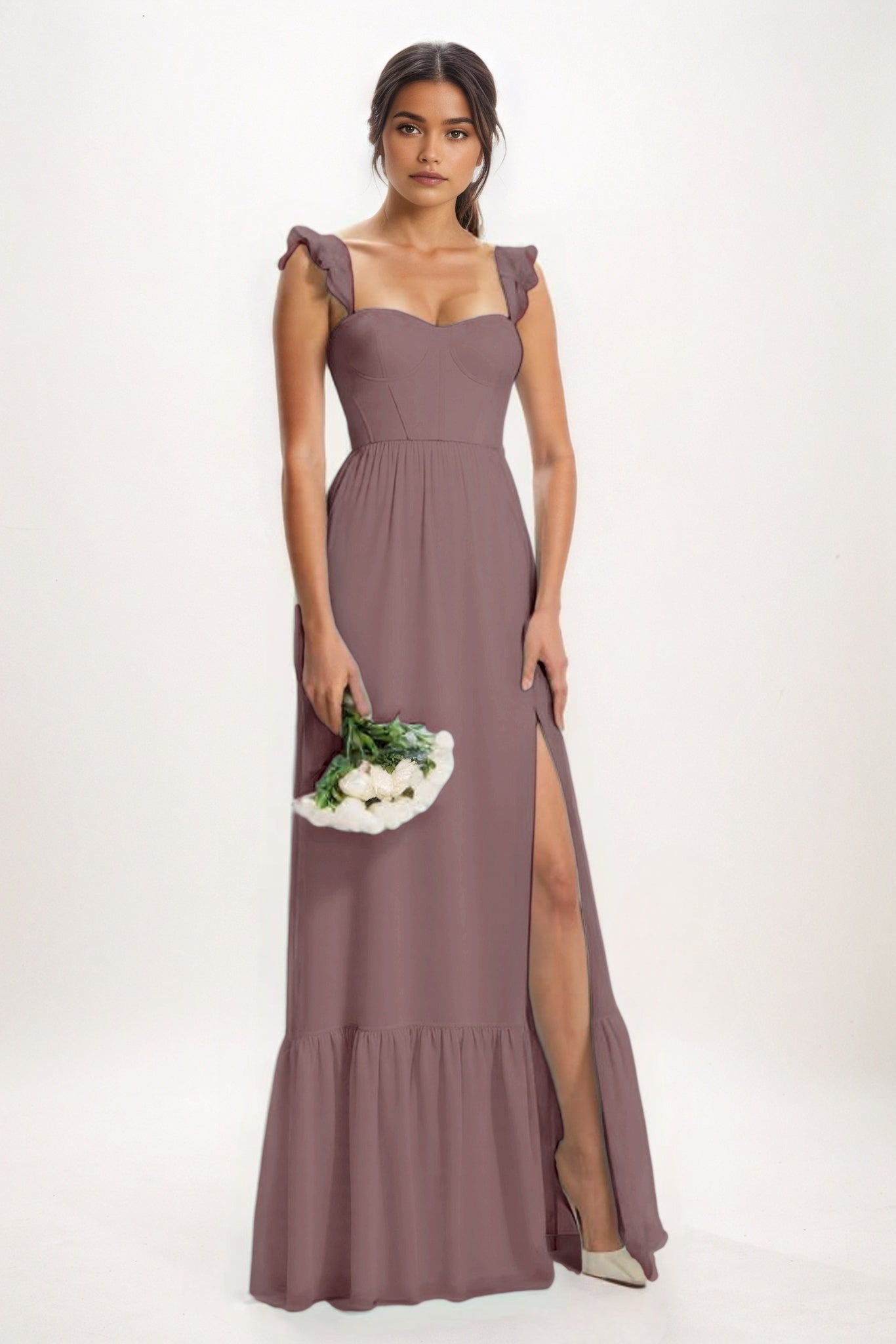 A-Line Maxi Chiffon Bridesmaid Dress CB0823