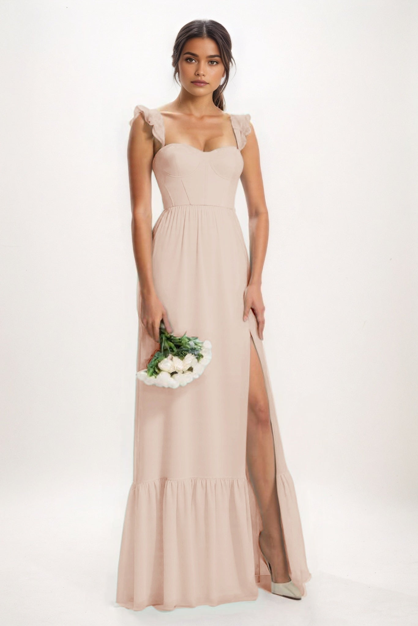 A-Line Maxi Chiffon Bridesmaid Dress CB0823