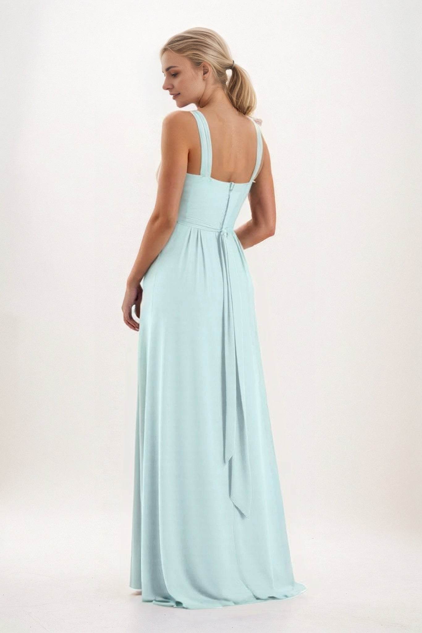 A-Line Maxi Chiffon Bridesmaid Dress CB0824 - COCOMELODY