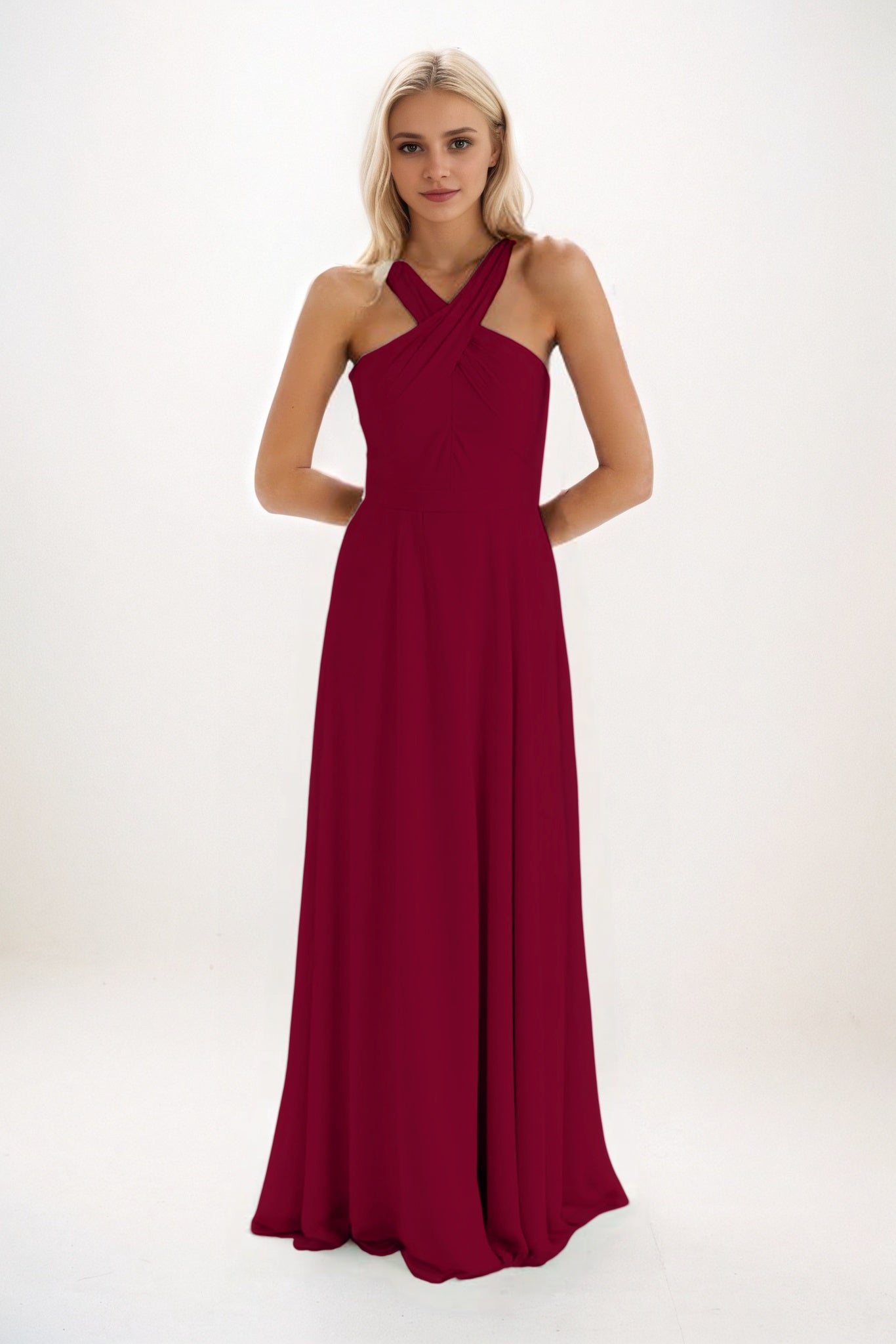 A-Line Maxi Chiffon Bridesmaid Dress CB0824