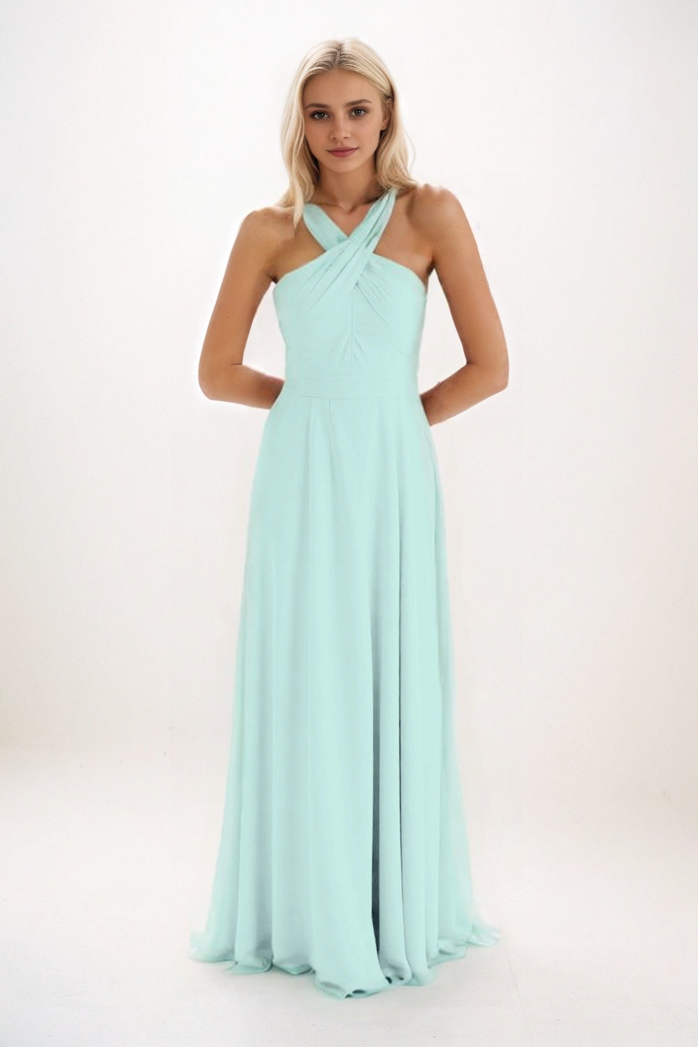 A-Line Maxi Chiffon Bridesmaid Dress CB0824