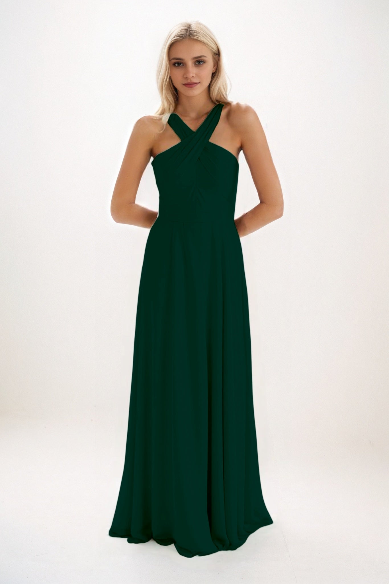 A-Line Maxi Chiffon Bridesmaid Dress CB0824