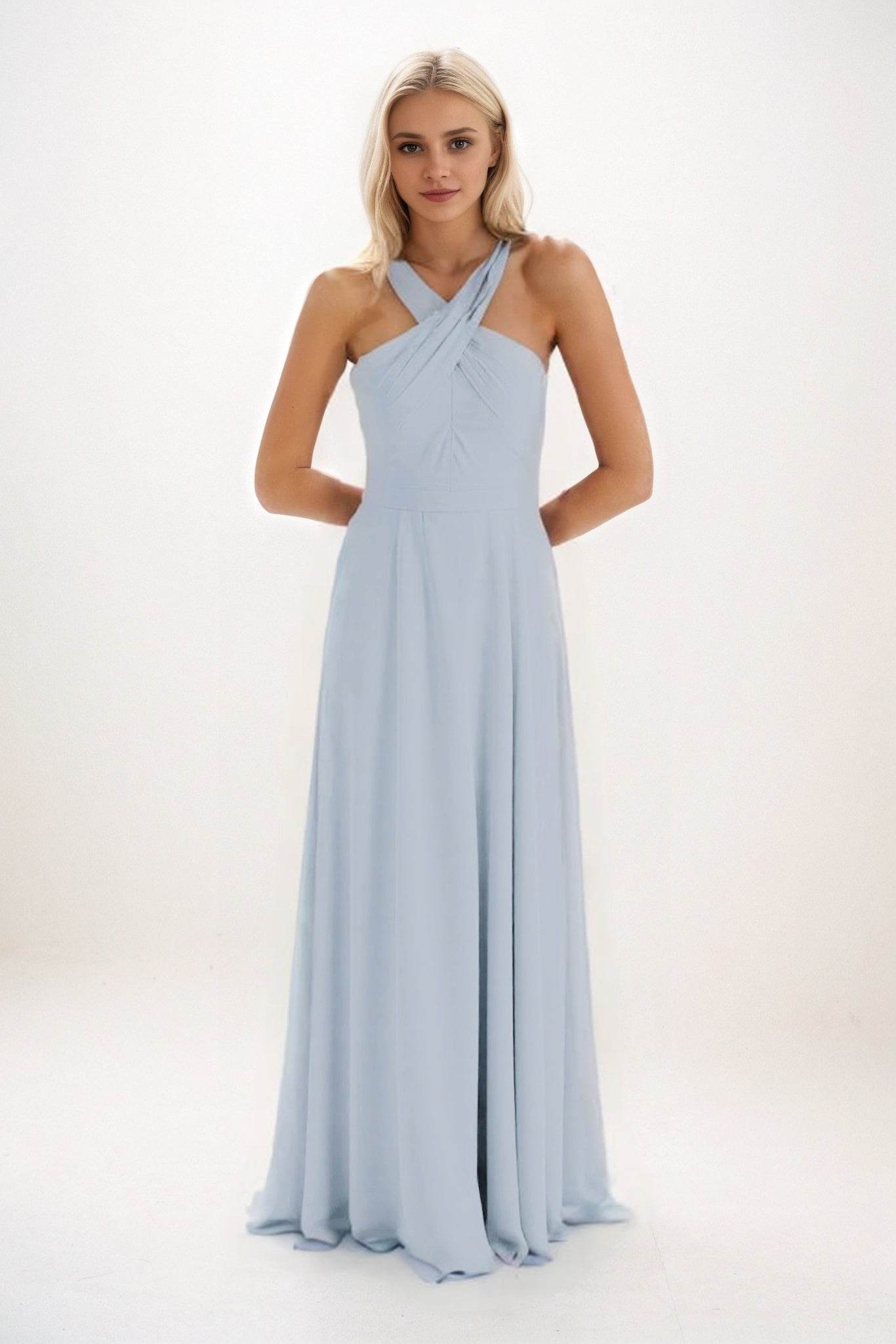 A-Line Maxi Chiffon Bridesmaid Dress CB0824 - COCOMELODY