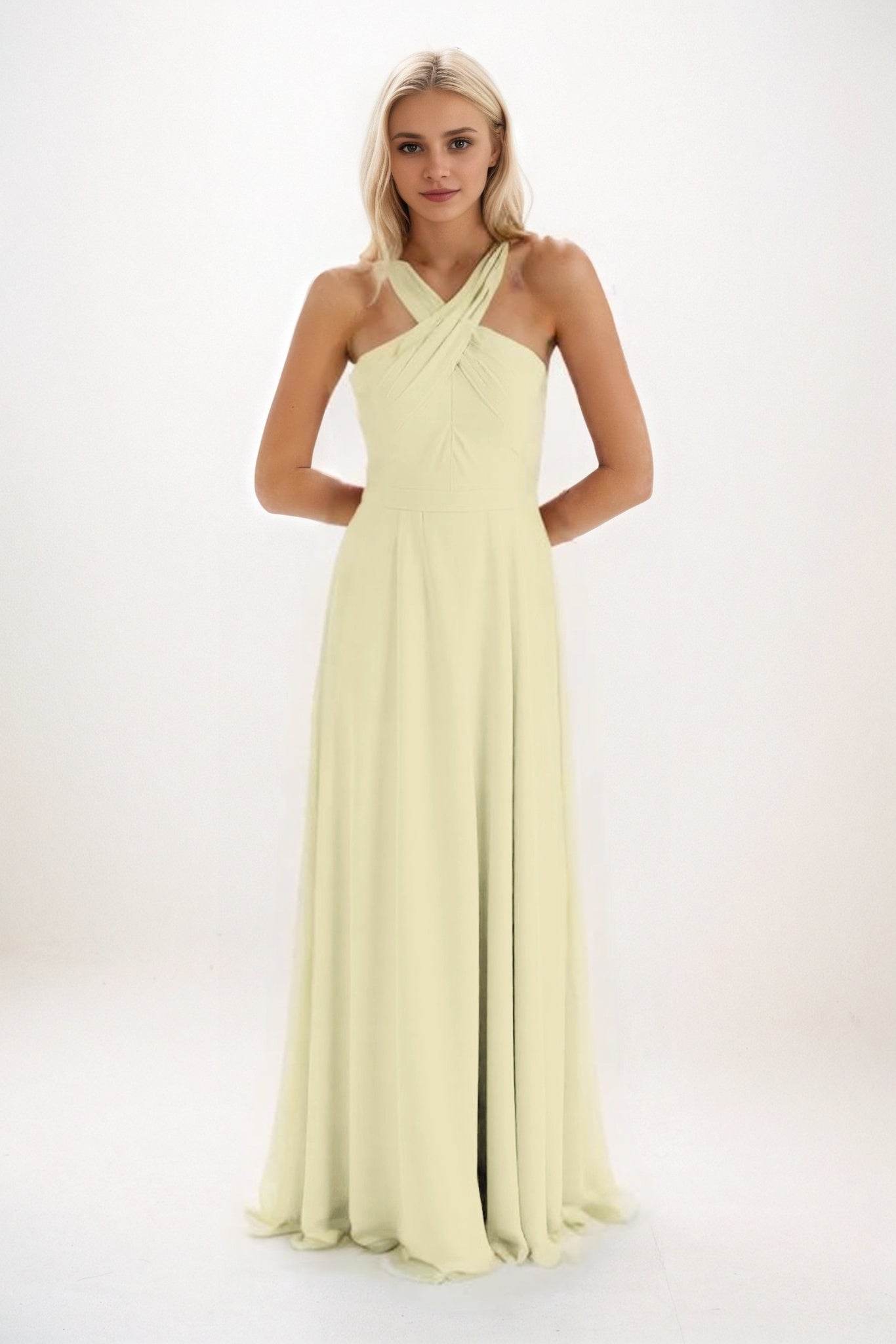 A-Line Maxi Chiffon Bridesmaid Dress CB0824 - COCOMELODY