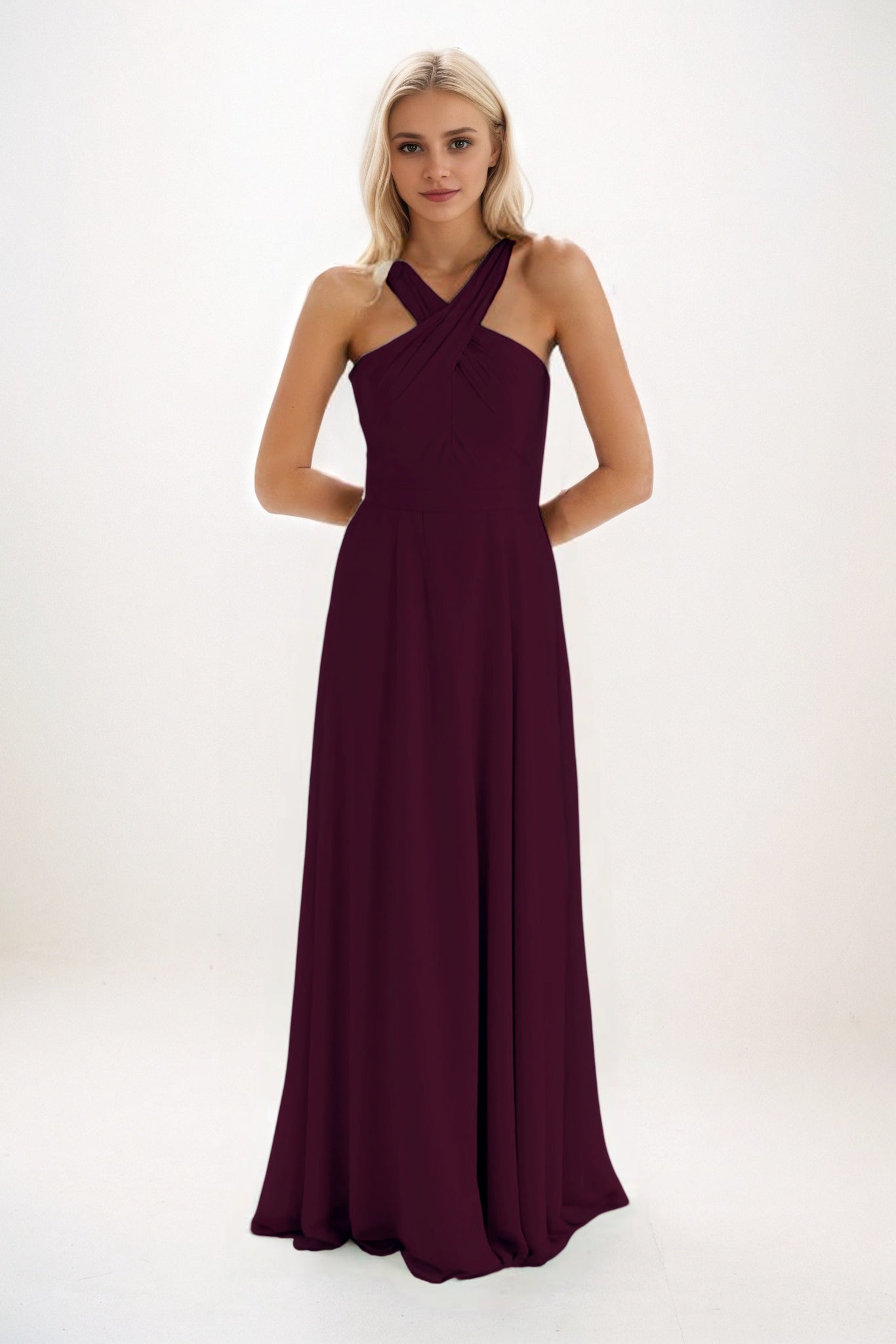 A-Line Maxi Chiffon Bridesmaid Dress CB0824
