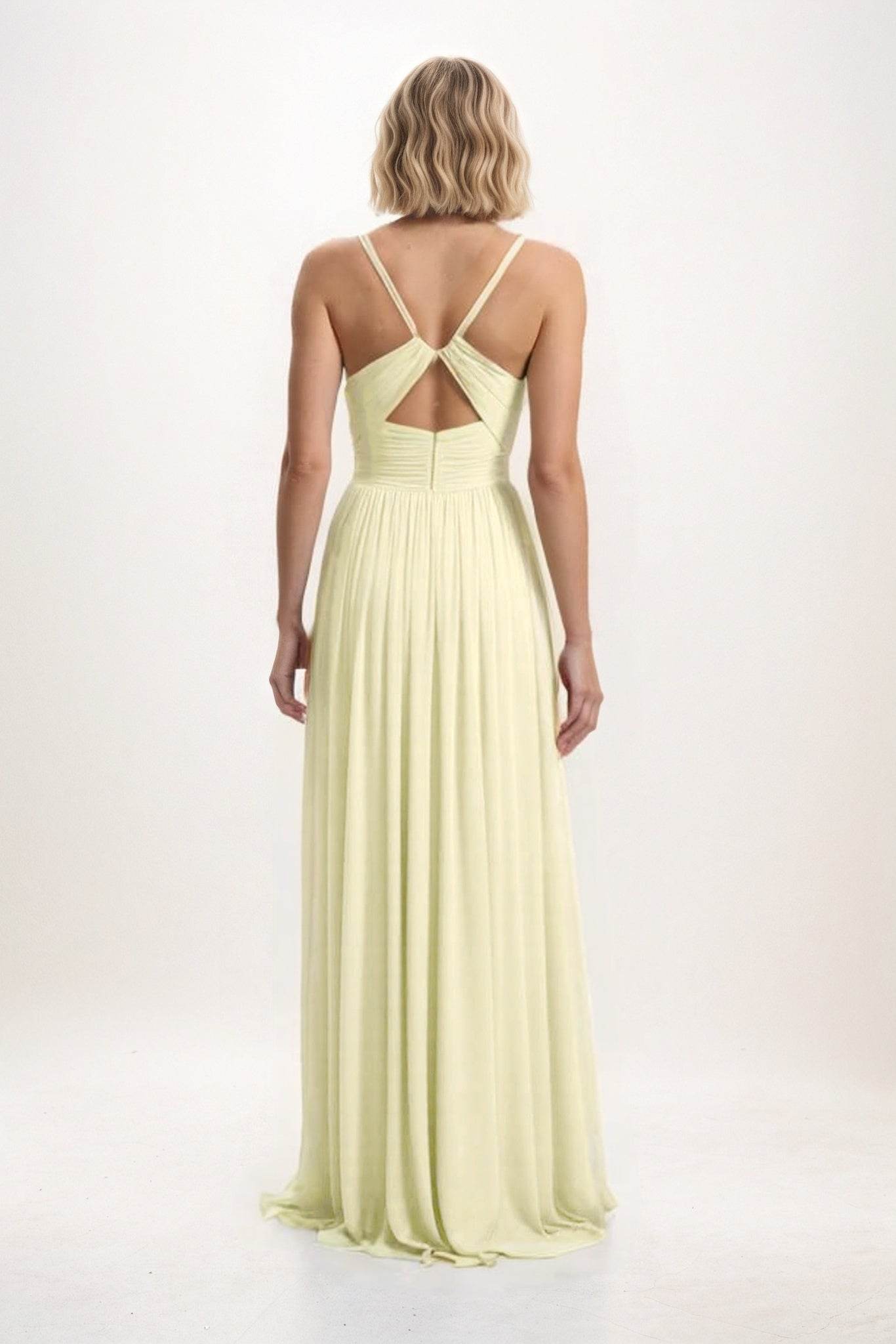 A-Line Maxi Chiffon Bridesmaid Dress CB0825 - COCOMELODY