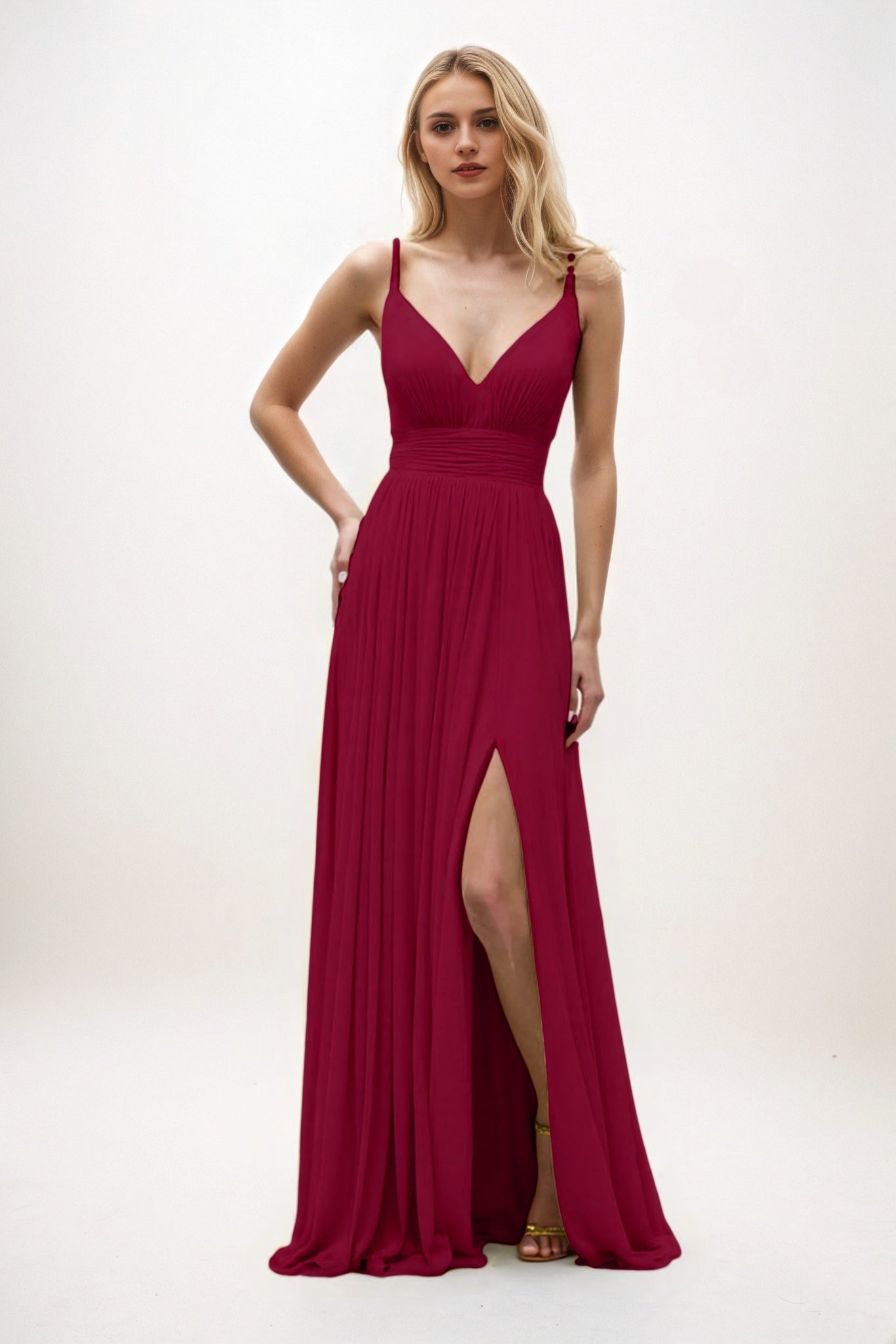 A-Line Maxi Chiffon Bridesmaid Dress CB0825