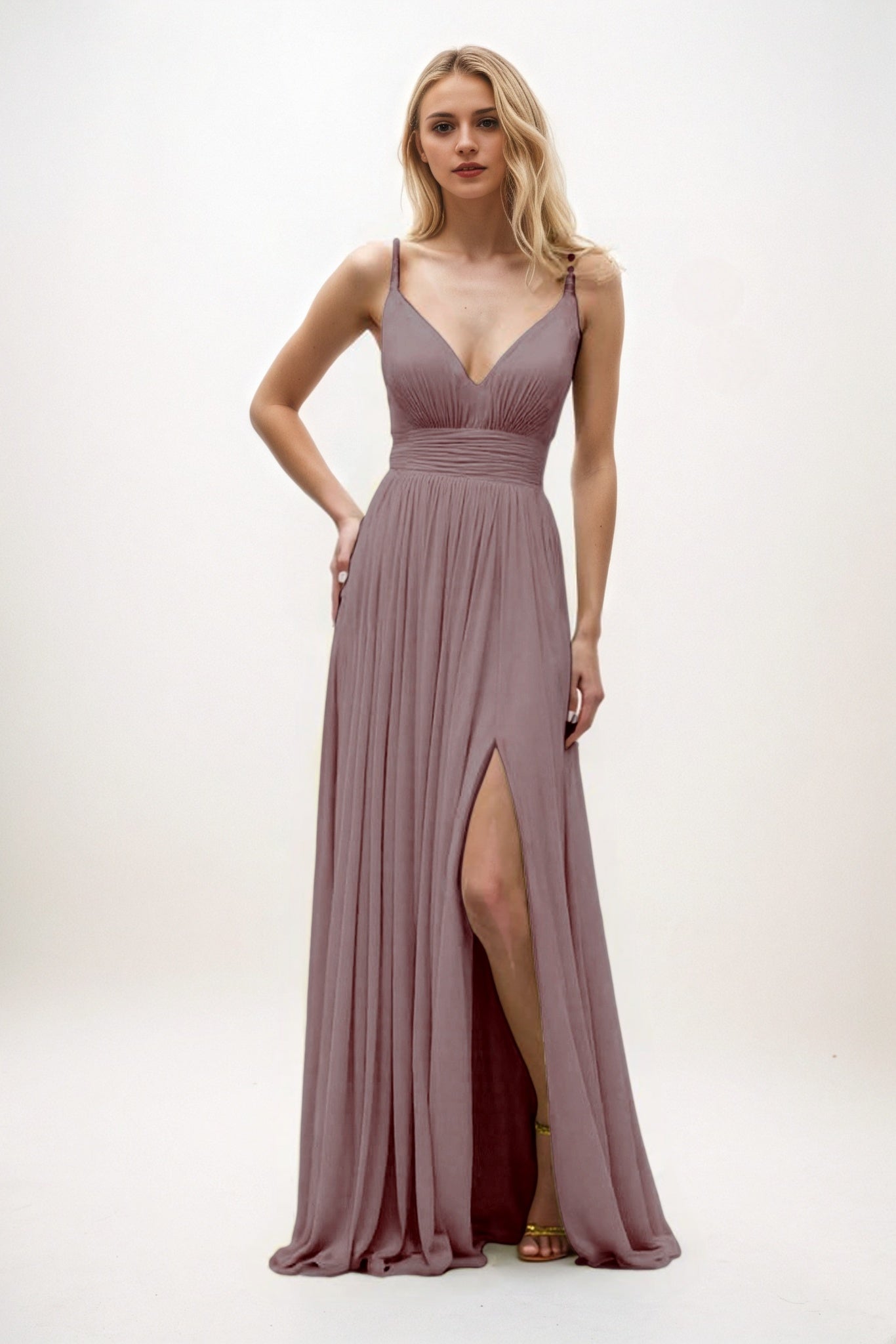 A-Line Maxi Chiffon Bridesmaid Dress CB0825
