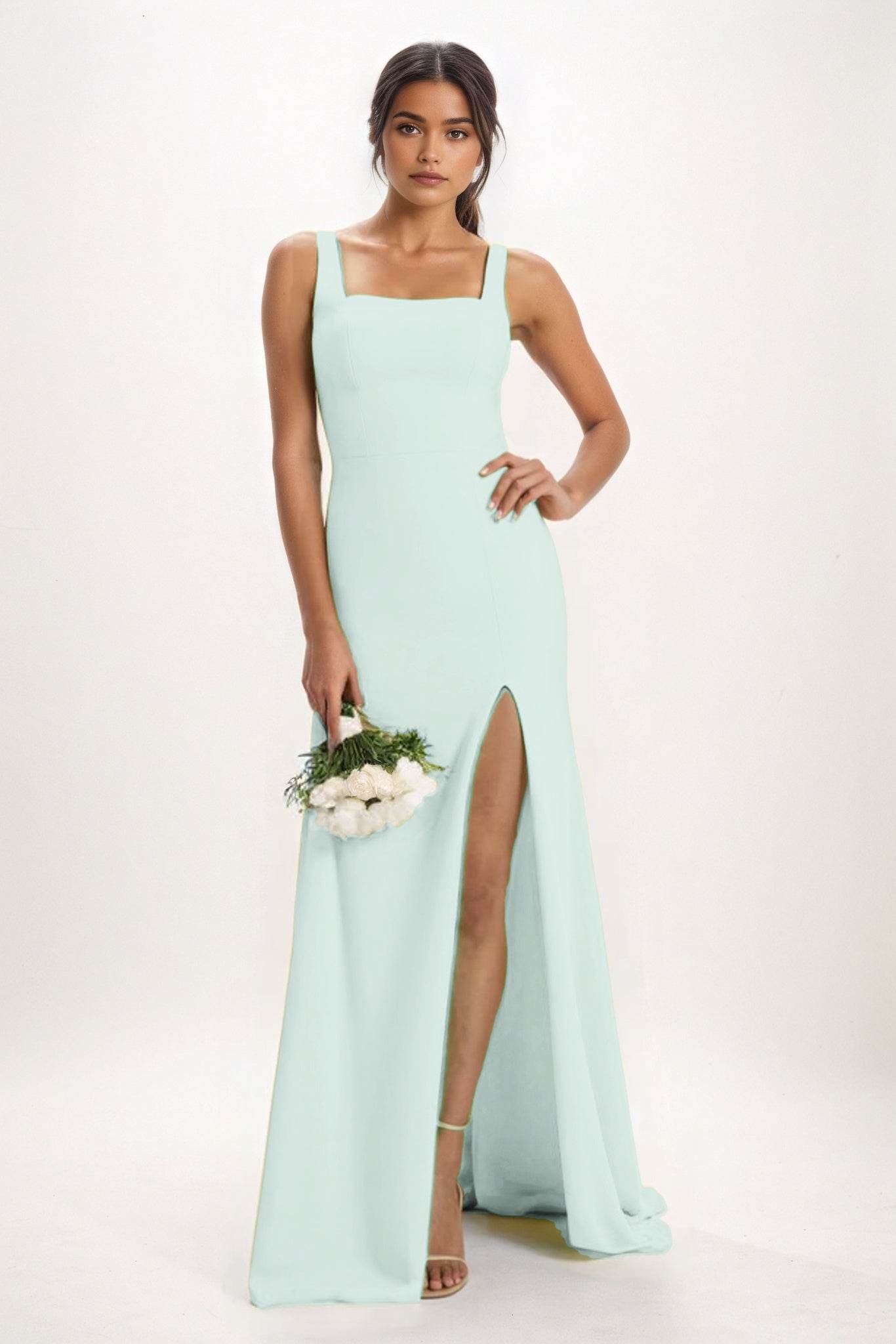 Sheath-Column Maxi Chiffon Bridesmaid Dress CB0826 - COCOMELODY