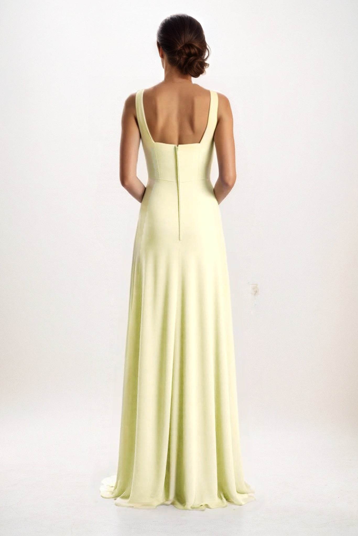 Sheath-Column Maxi Chiffon Bridesmaid Dress CB0826 - COCOMELODY