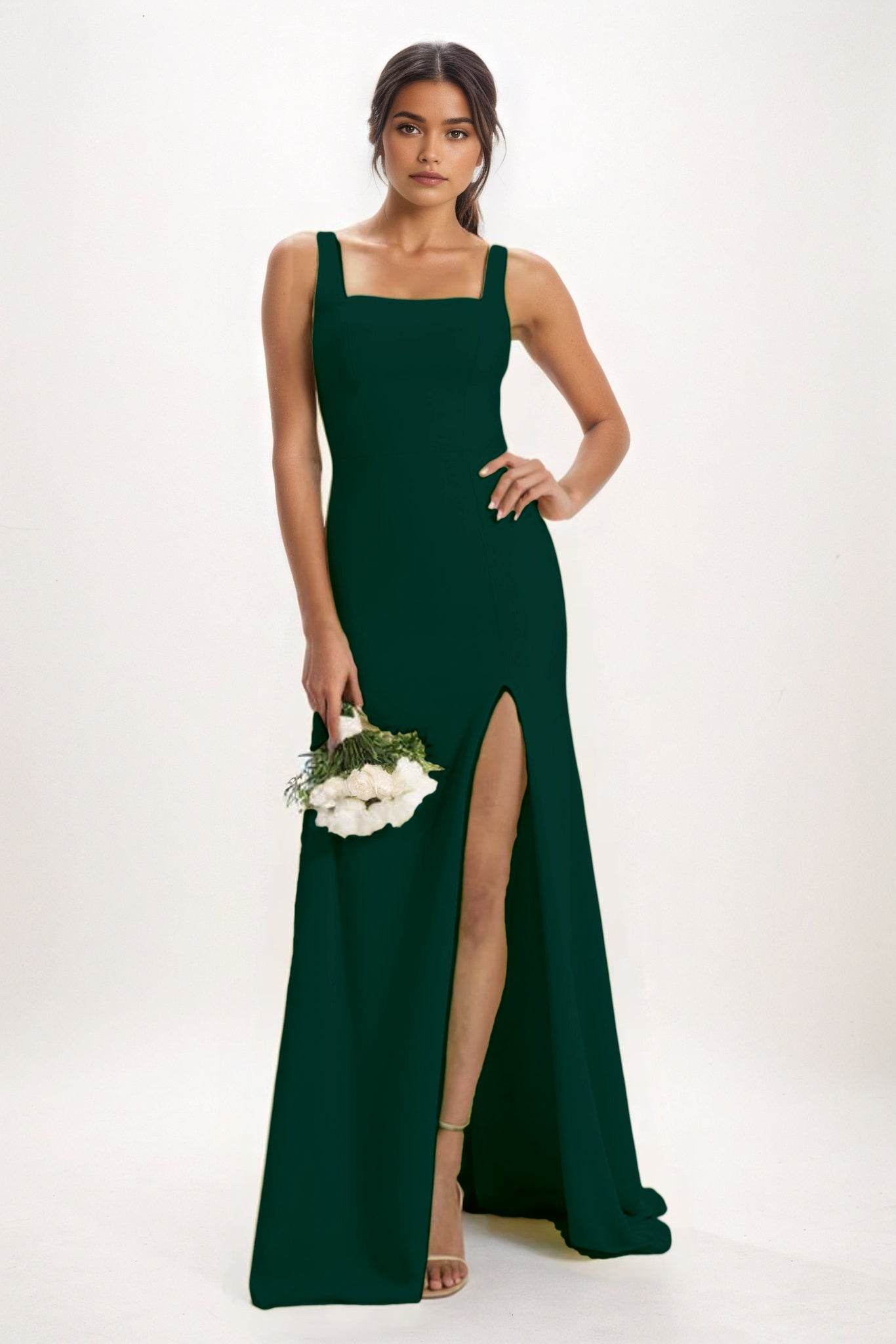 Sheath-Column Maxi Chiffon Bridesmaid Dress CB0826 - COCOMELODY