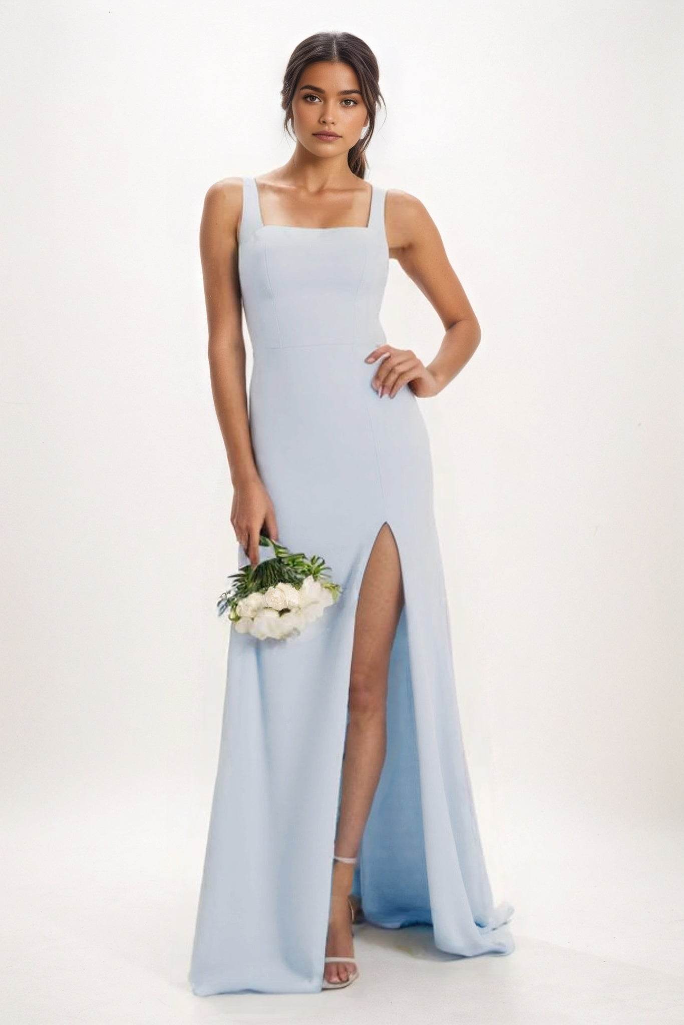 Sheath-Column Maxi Chiffon Bridesmaid Dress CB0826 - COCOMELODY