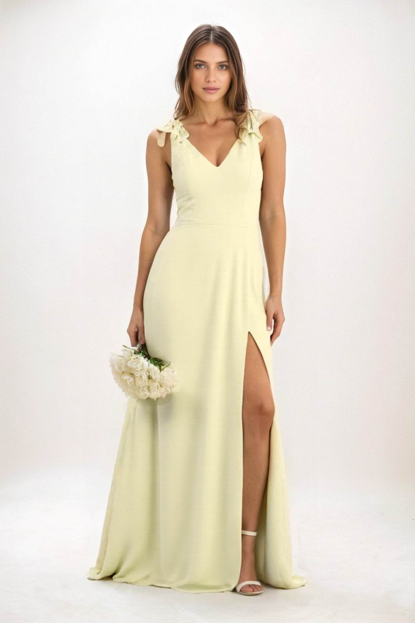 A-Line Maxi Chiffon Yellow Bridesmaid Dresses COCOMELODY CB0828, Agave Green A-Line Maxi Chiffon Yellow Bridesmaid Dresses COCOMELODY CB0828, Agave Green